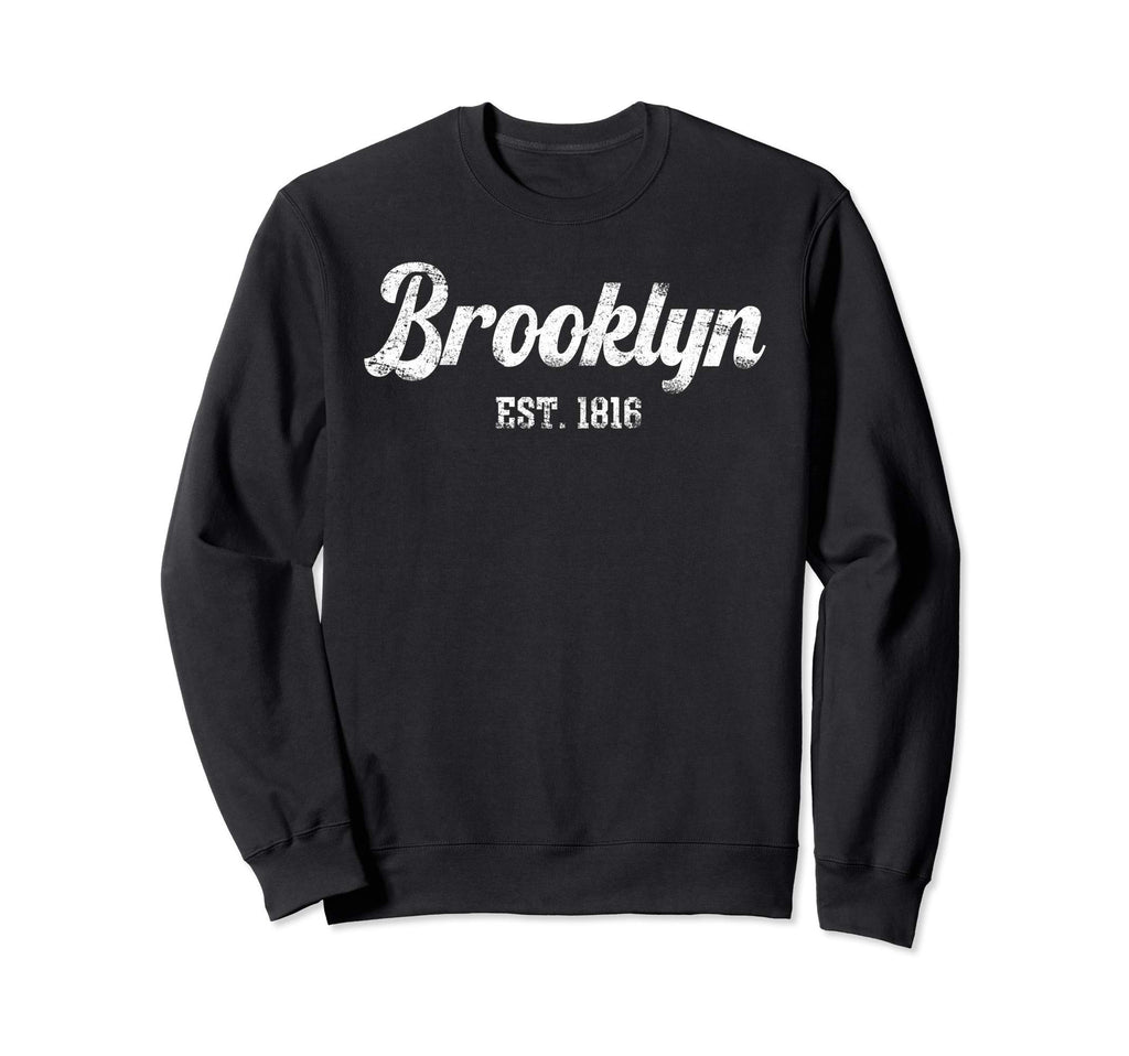 Brooklyn New York Distressed Sweatshirt - Fun Novelty Design for Adults - T-Shirt, Sweatshirt, Hoodie