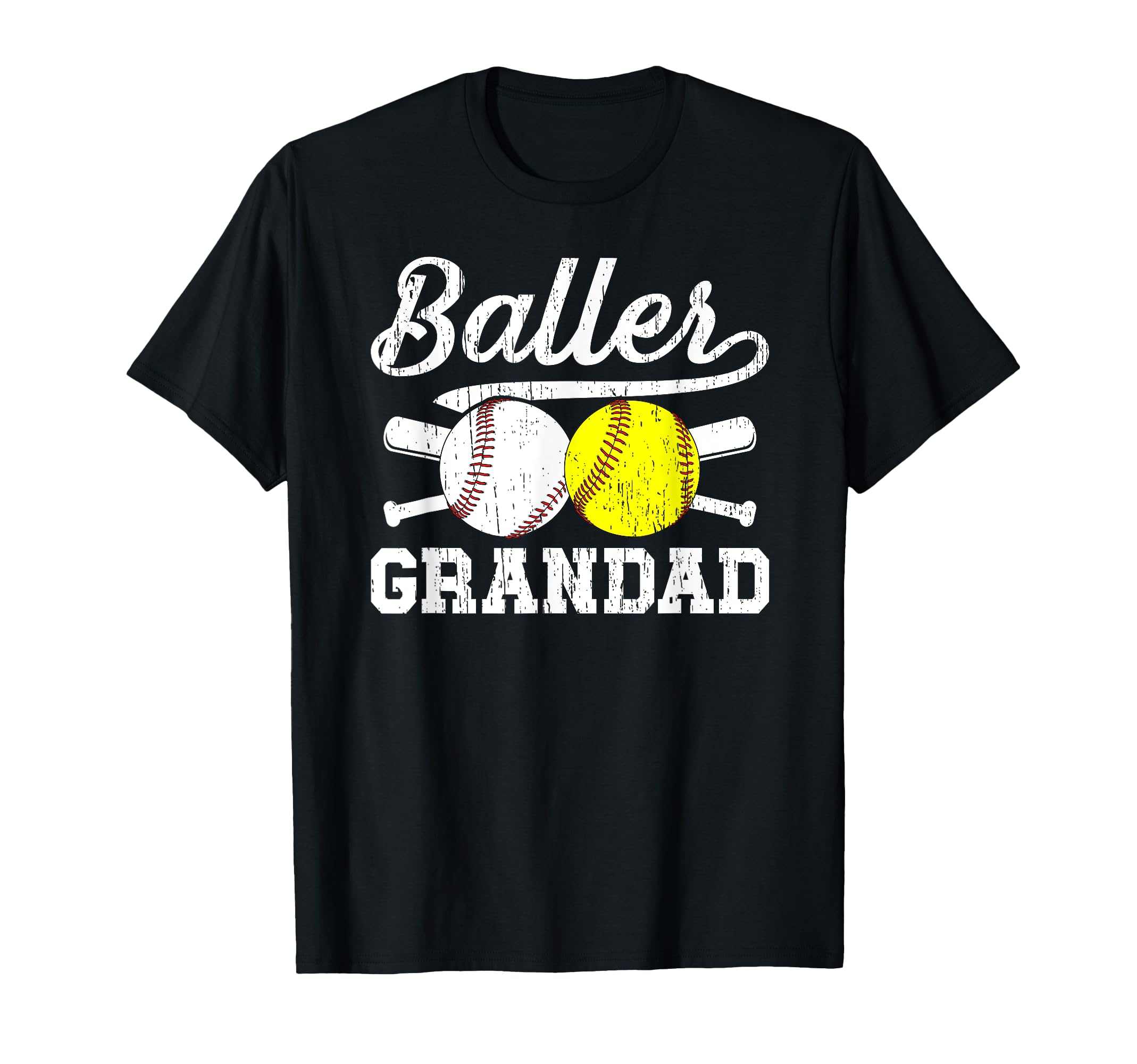 Baller Grandad Proud Softball T-Shirt - Aesthetic Graphic for Adults - T-Shirt, Sweatshirt, Hoodie