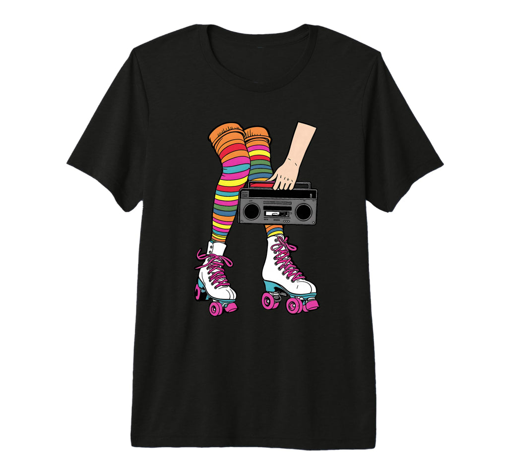 Roller Skates Boombox 80S 90S Throwback T-Shirt - Unique Graphic Unisex - T-Shirt, Sweatshirt, Hoodie