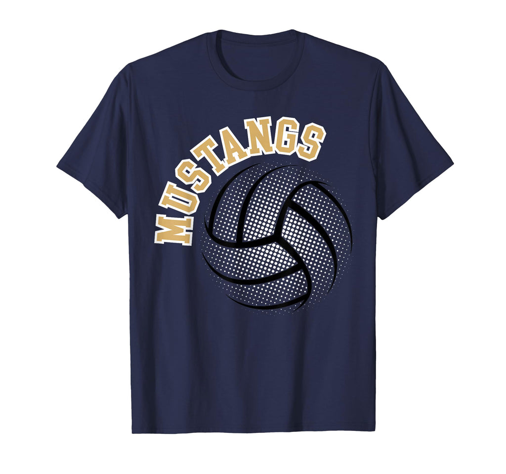 Mustangs Volleyball Mom Game Day Gold T-Shirt - Minimalist Print Men Women - T-Shirt, Sweatshirt, Hoodie