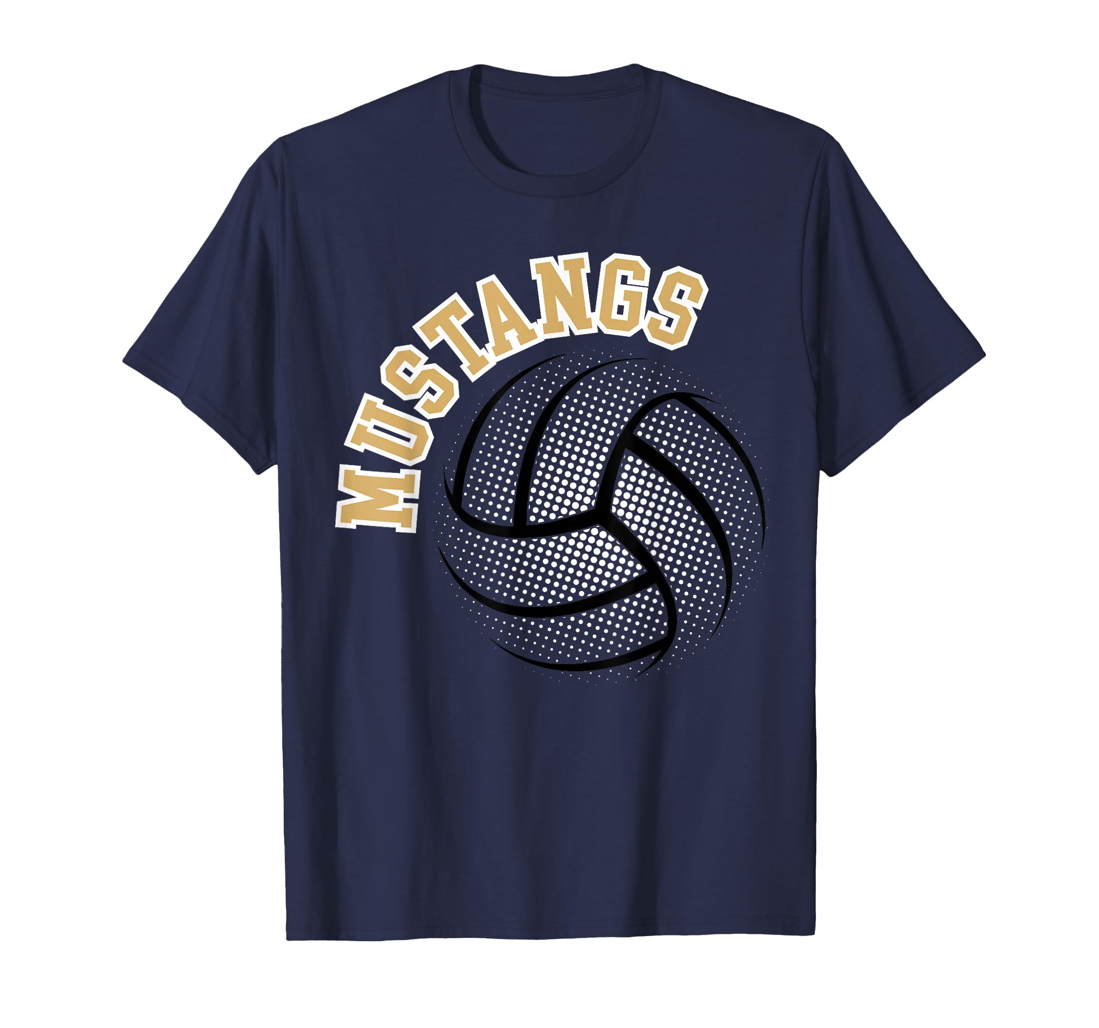 Mustangs Volleyball Mom Game Day Gold T-Shirt - Minimalist Print Men Women - T-Shirt, Sweatshirt, Hoodie