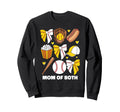 Mom Both Baseball And Softball Mom Sweatshirt - Graphic Print Unisex - T-Shirt, Sweatshirt, Hoodie