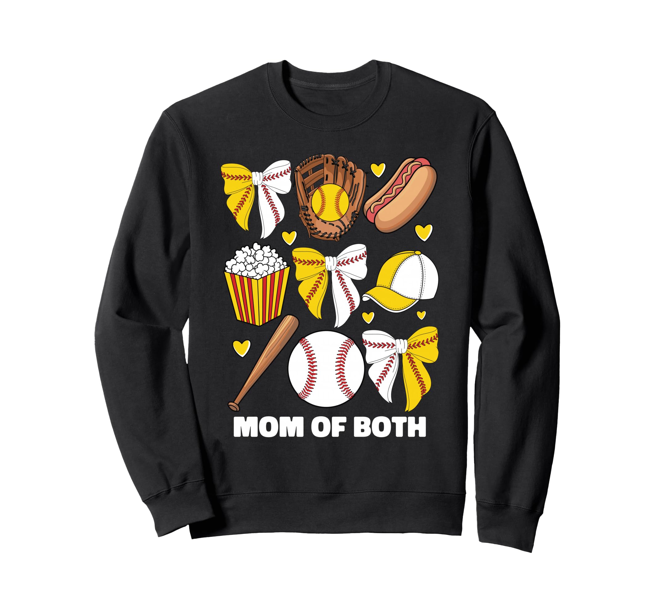 Mom Both Baseball And Softball Mom Sweatshirt - Graphic Print Unisex - T-Shirt, Sweatshirt, Hoodie