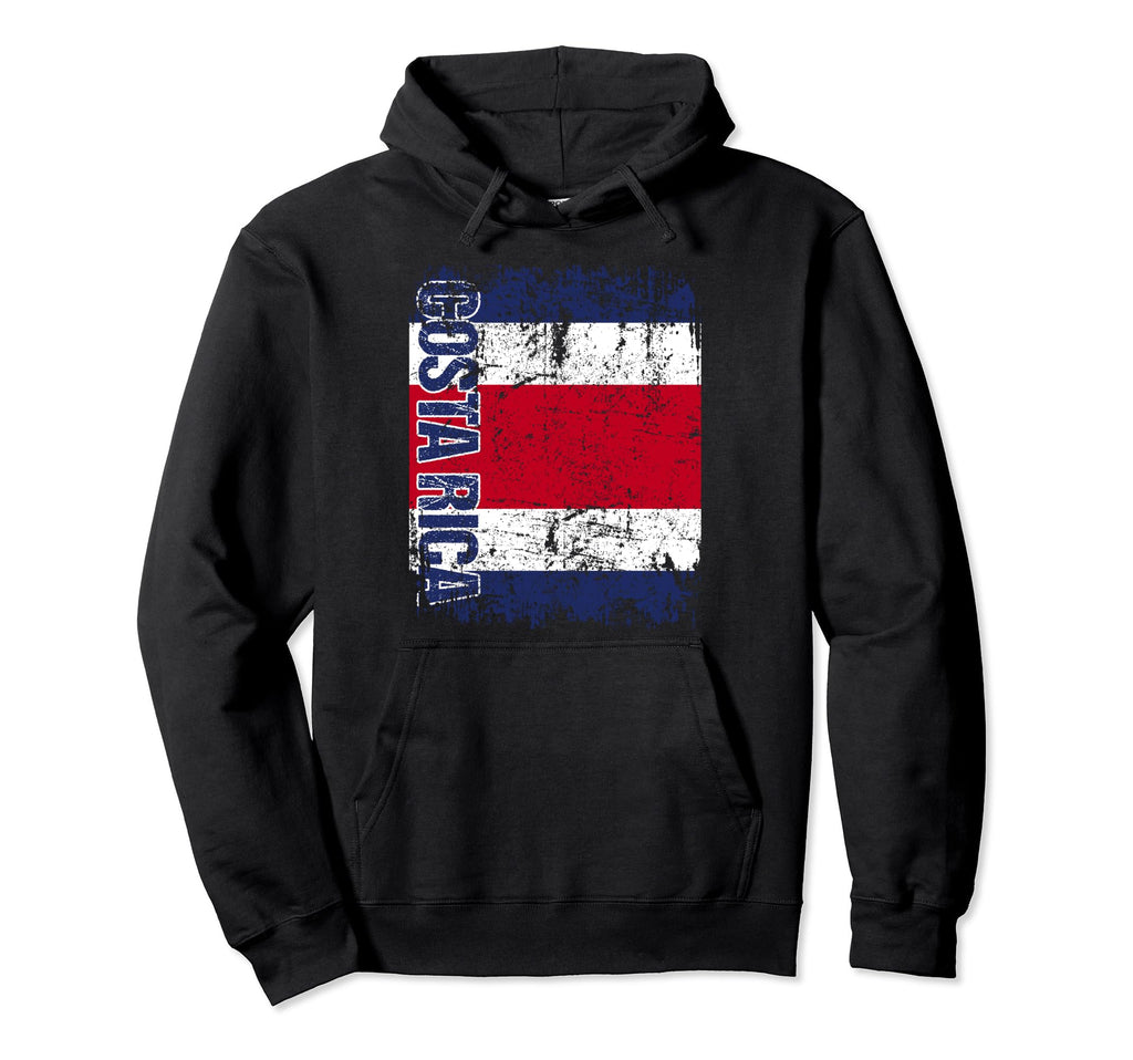 Costa Rica Flag Distressed Costa Rican Hoodie - Minimalist Print Unisex - T-Shirt, Sweatshirt, Hoodie