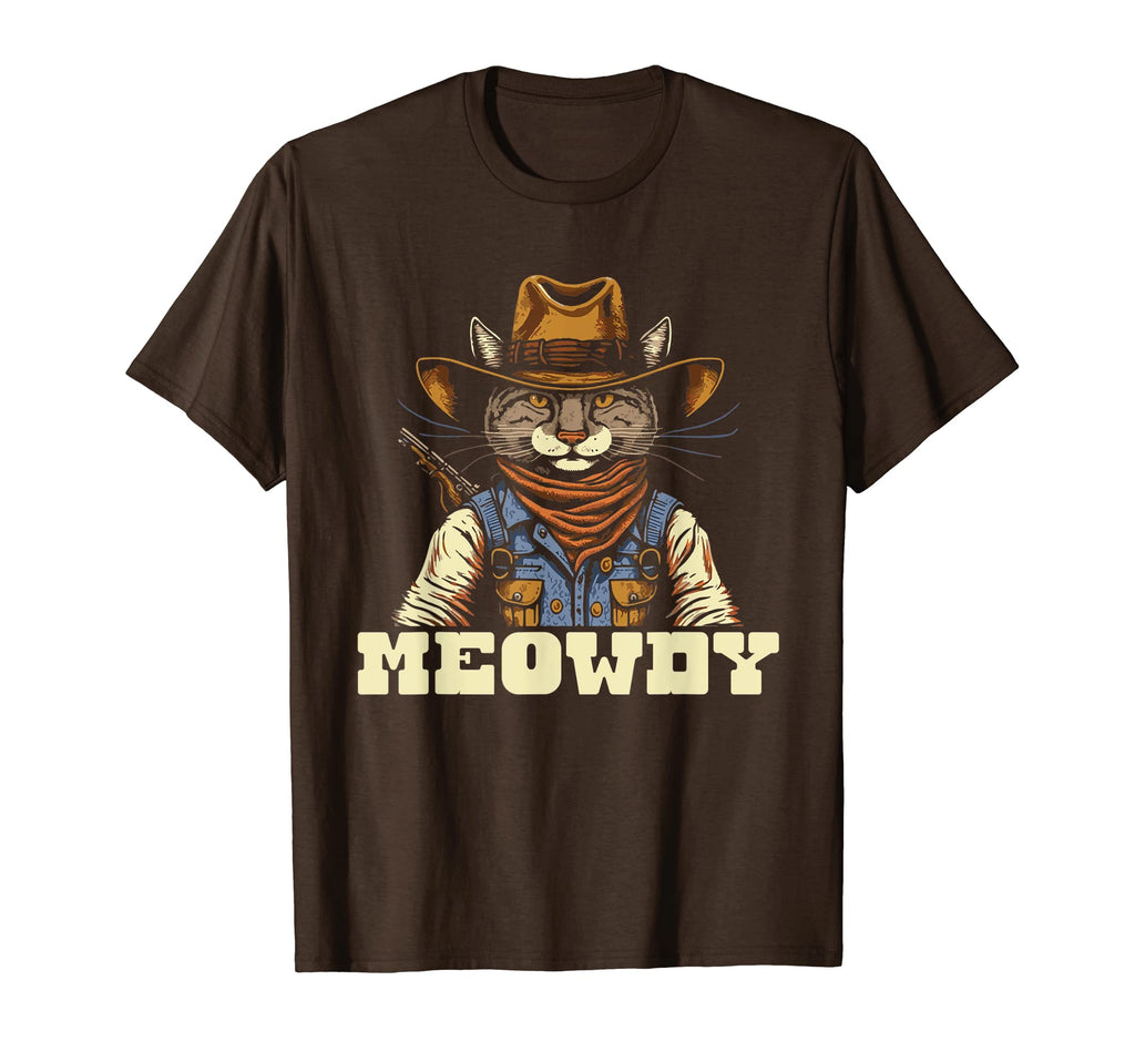 Meowdy Funny Country Music Cat Cowboy Hat T-Shirt - Streetwear Style Unisex - T-Shirt, Sweatshirt, Hoodie