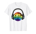 Headphones Rainbow Disco Ball T-Shirt - Trendy Graphic for Adults - T-Shirt, Sweatshirt, Hoodie
