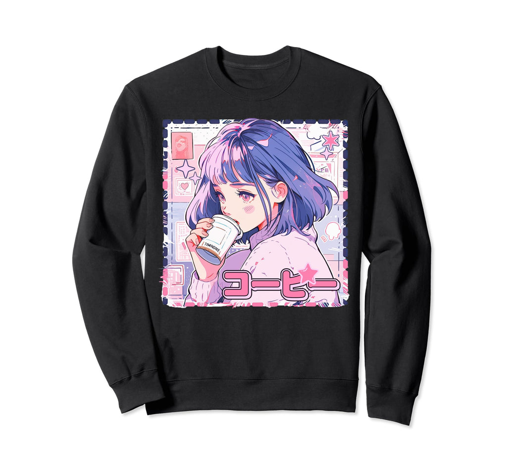 Y2K Anime Coffee Lover 90S Aesthetic Sweatshirt - Streetwear Style Unisex - T-Shirt, Sweatshirt, Hoodie