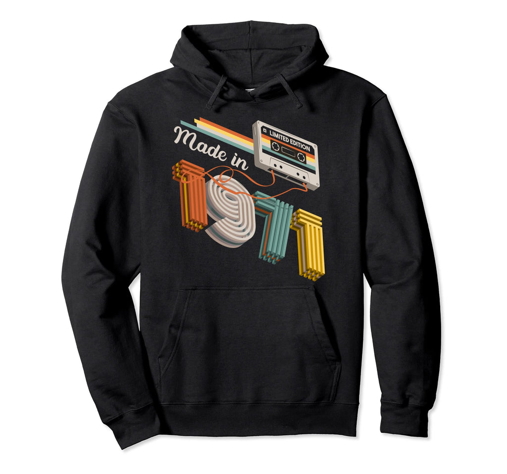 1971 50Th Birthday Gift Cassette Tape Hoodie - Unique Graphic for Adults - T-Shirt, Sweatshirt, Hoodie