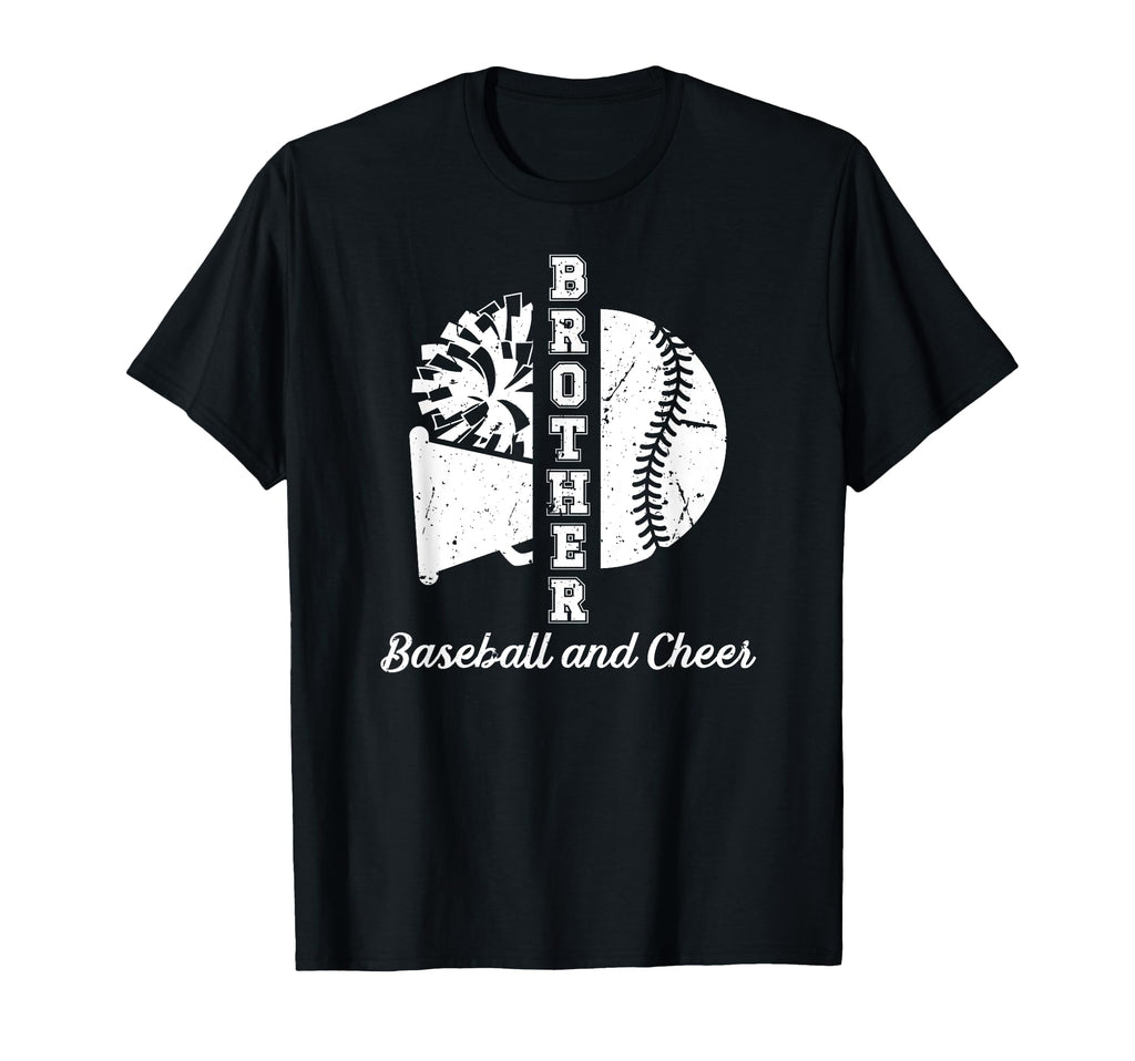 Baseball And Cheer Brother Cheerleading T-Shirt - Unique Graphic Unisex - T-Shirt, Sweatshirt, Hoodie
