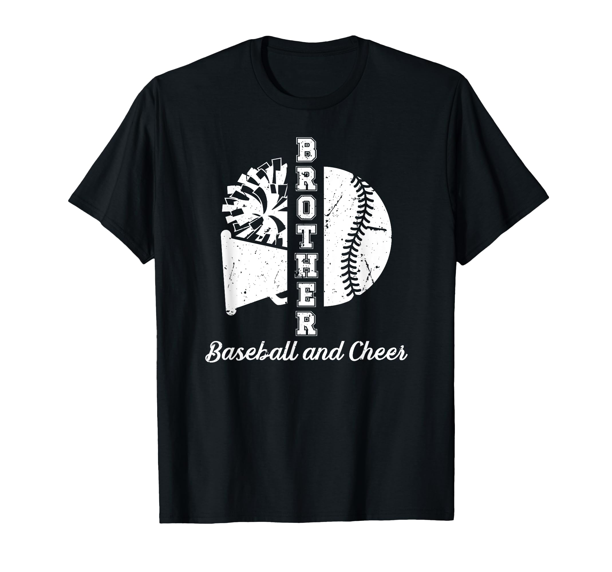 Baseball And Cheer Brother Cheerleading T-Shirt - Unique Graphic Unisex - T-Shirt, Sweatshirt, Hoodie