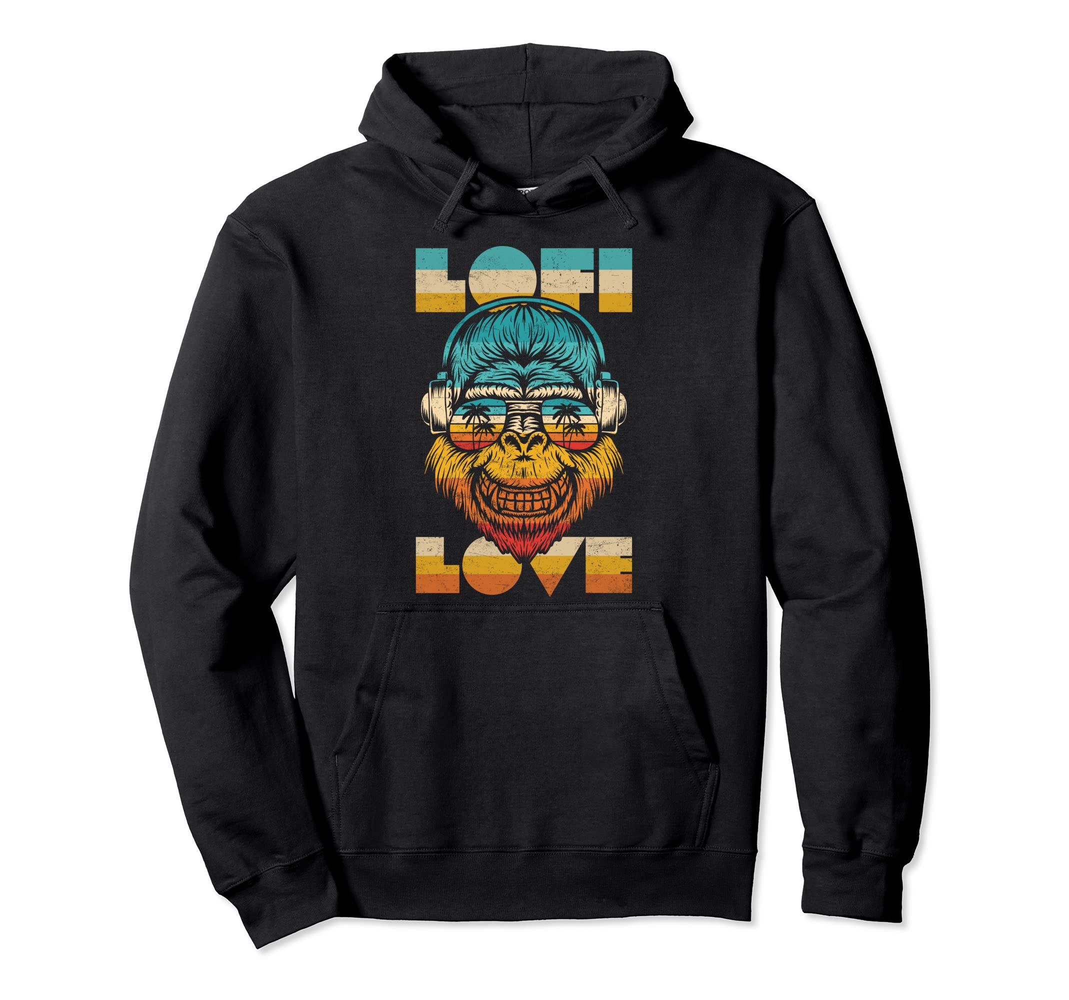 Lofi Love Lofi Hip Hop Distressed Hoodie - Aesthetic Graphic Men Women - T-Shirt, Sweatshirt, Hoodie