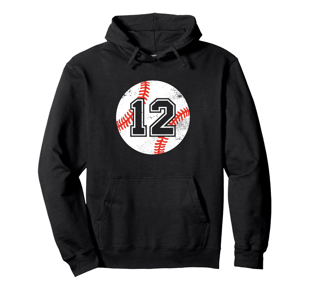 Baseball Player 12 Baseball Jersey Hoodie - Aesthetic Graphic for Adults - T-Shirt, Sweatshirt, Hoodie