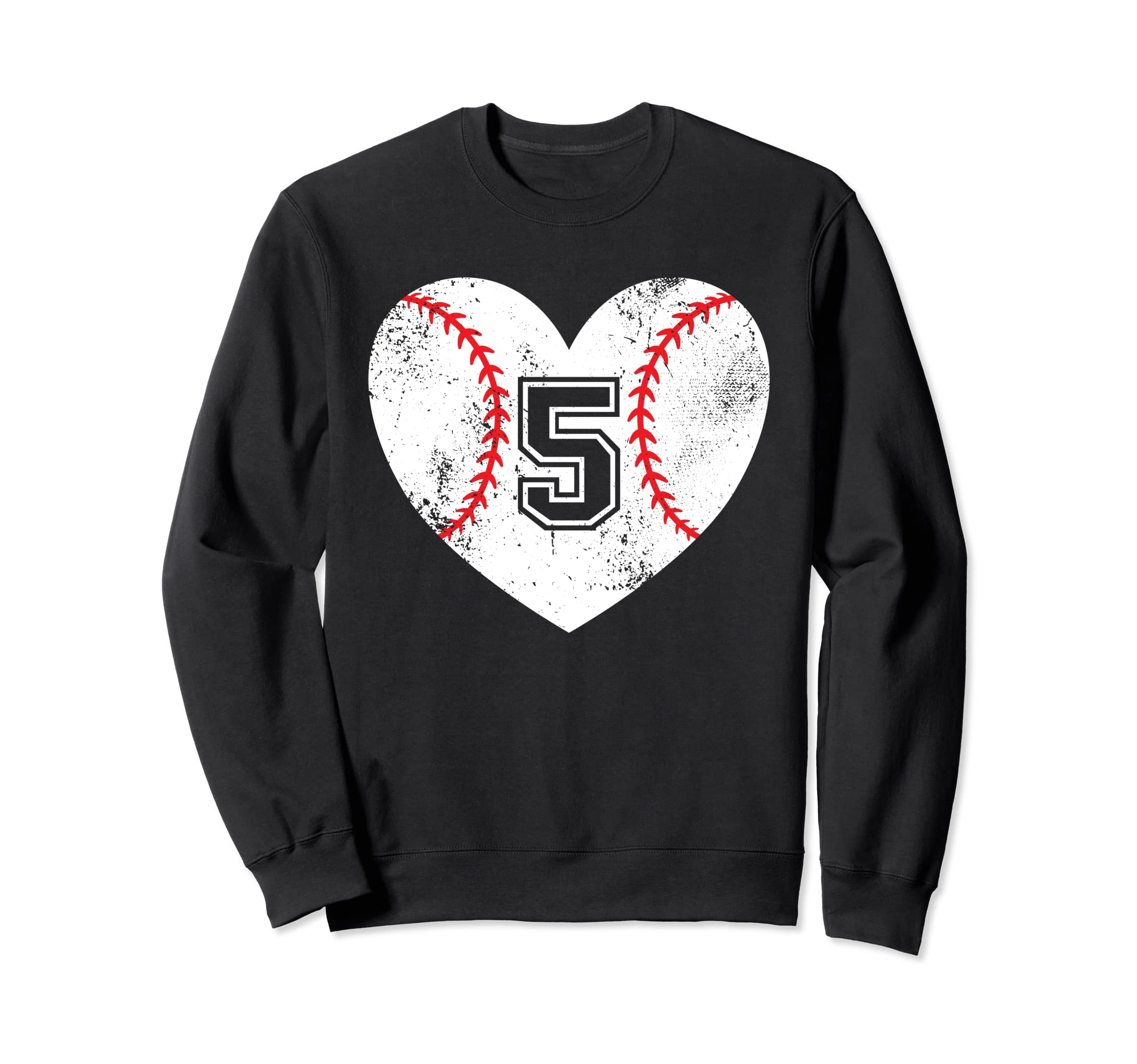 Baseball Heart Player 5 Sweatshirt - Casual Everyday Wear for Adults - T-Shirt, Sweatshirt, Hoodie
