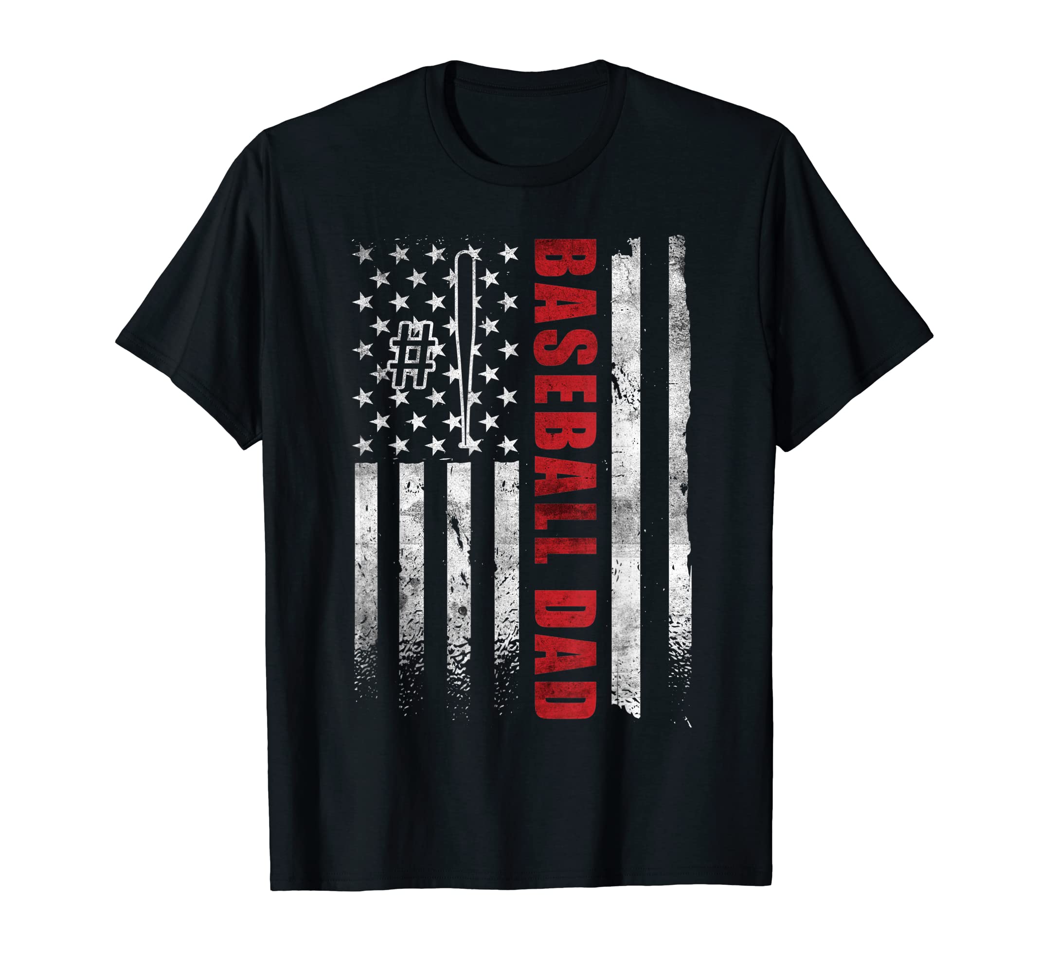 Number One Baseball Dad Fathers Day Us T-Shirt - Graphic Print Men Women - T-Shirt, Sweatshirt, Hoodie