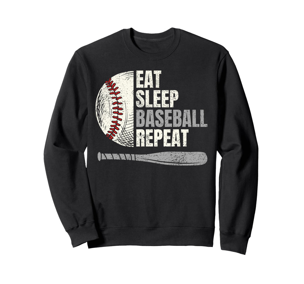 Eat Sleep Baseball Repeat Sweatshirt - Minimalist Print for Adults - T-Shirt, Sweatshirt, Hoodie