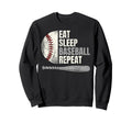 Eat Sleep Baseball Repeat Sweatshirt - Minimalist Print for Adults - T-Shirt, Sweatshirt, Hoodie