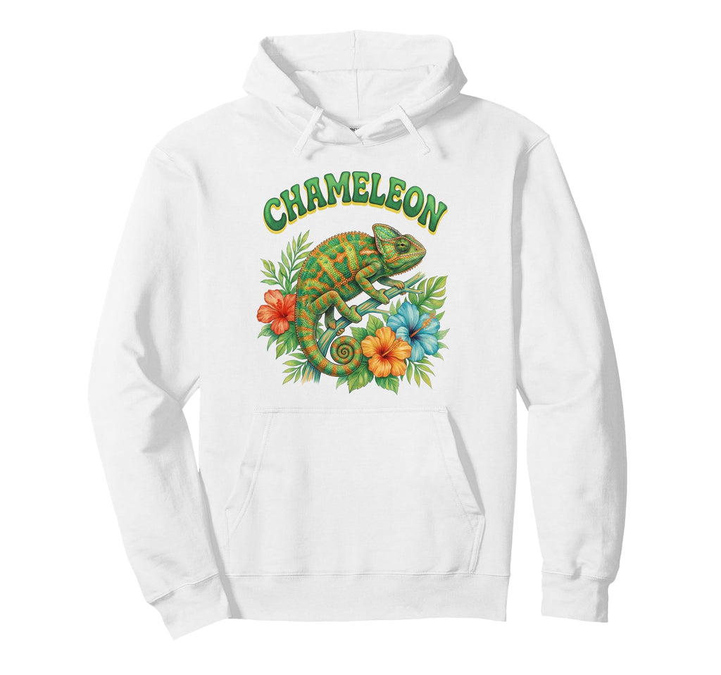 Chameleon Groovy Floral Chameleon Hoodie - Minimalist Print Unisex - T-Shirt, Sweatshirt, Hoodie