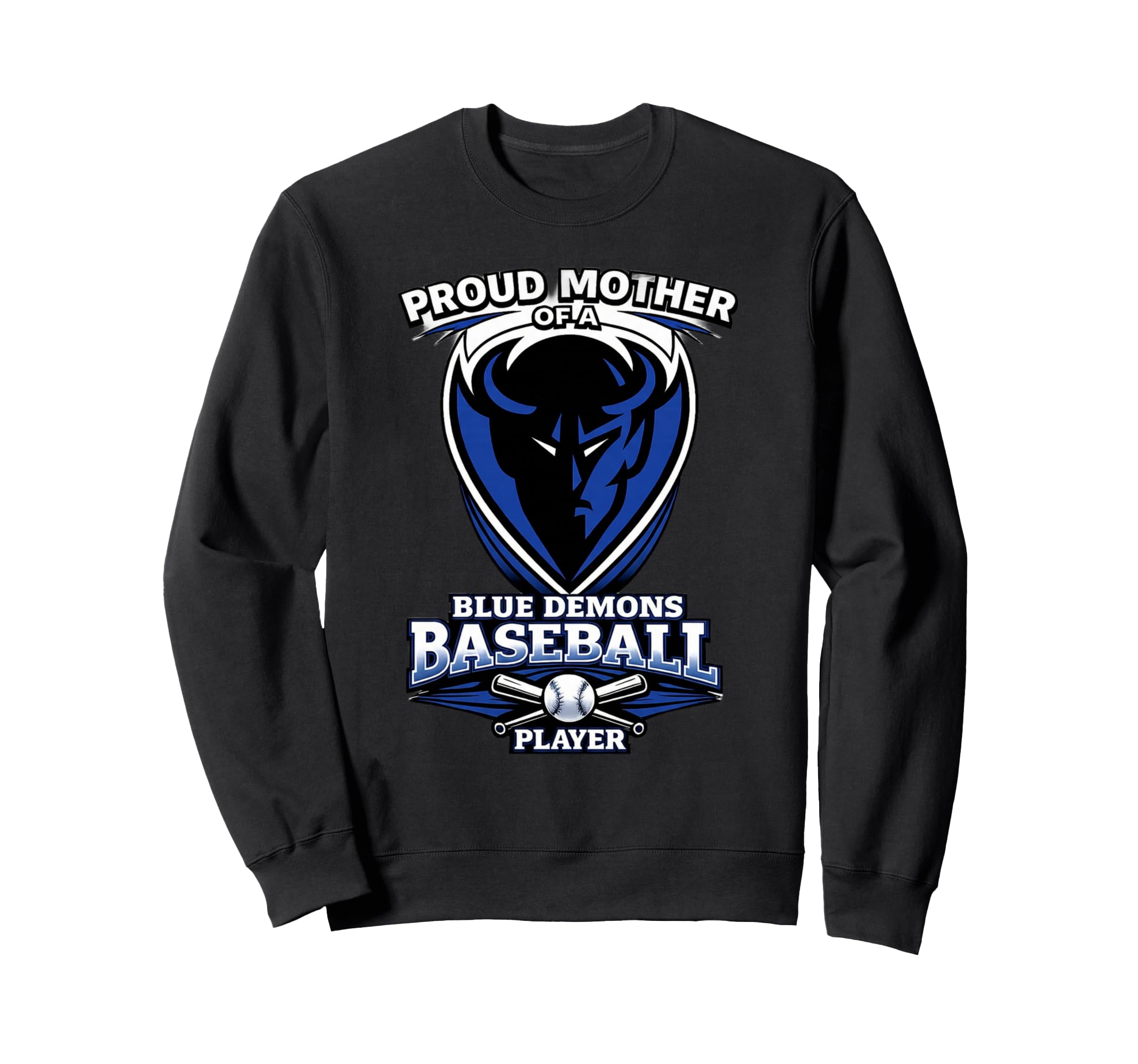 Oak Forest Blue Demons Baseball Sweatshirt - Fun Novelty Design Unisex - T-Shirt, Sweatshirt, Hoodie