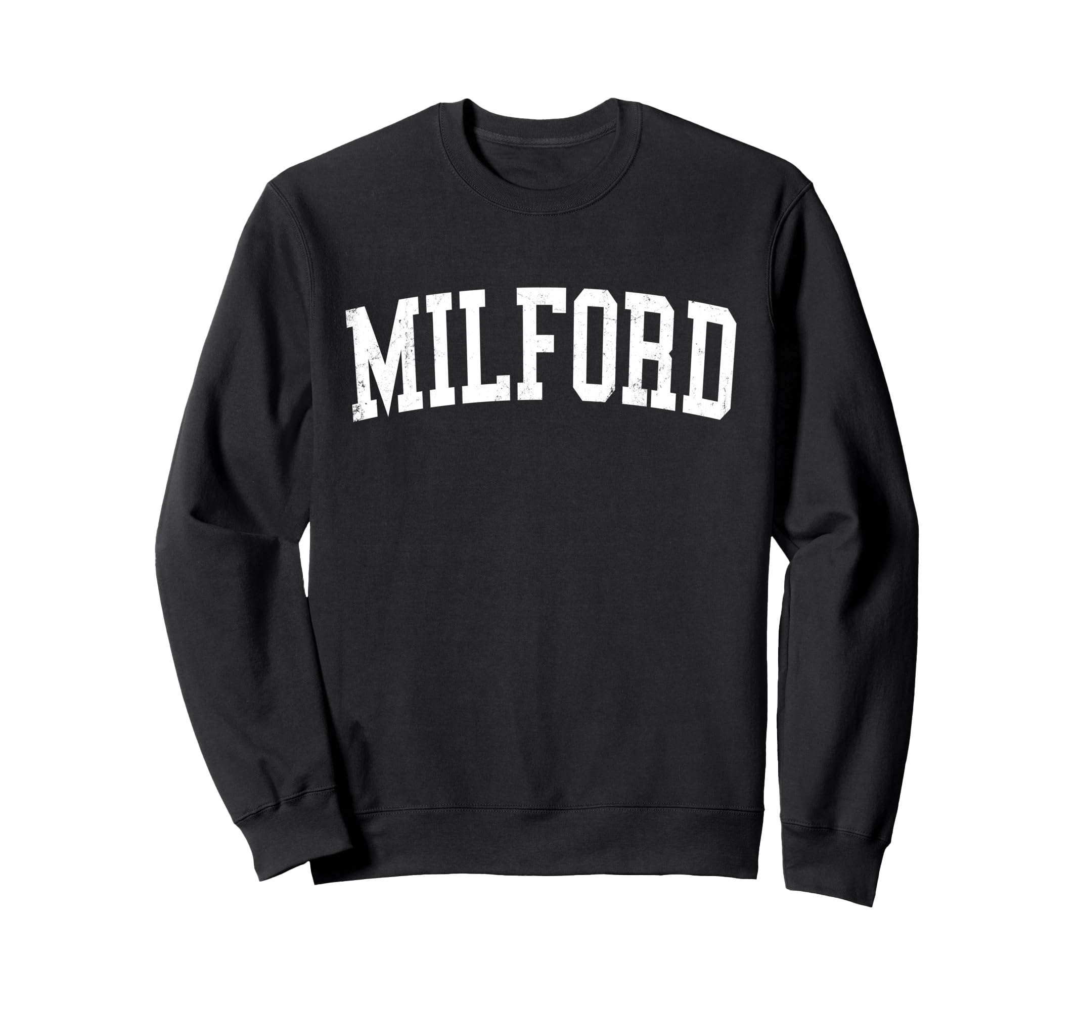 Milford De Distressed White Sweatshirt - Custom Art Print for Adults - T-Shirt, Sweatshirt, Hoodie