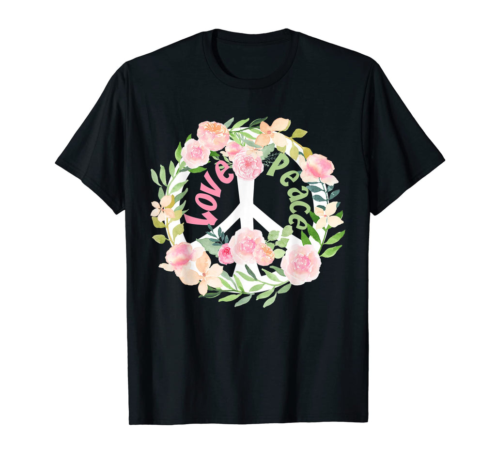 Floral Psychedelic Love Peace Sign Symbol T-Shirt - Streetwear Style Unisex - T-Shirt, Sweatshirt, Hoodie