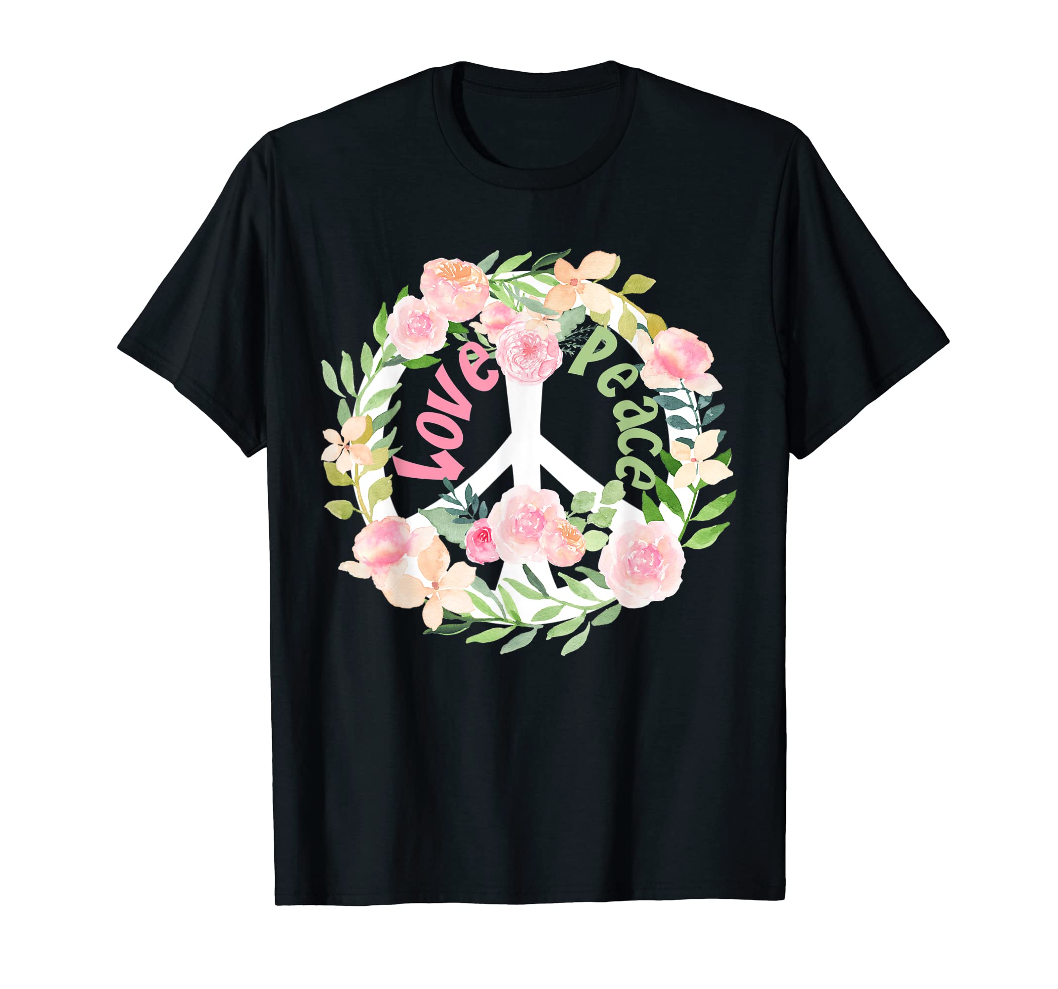 Floral Psychedelic Love Peace Sign Symbol T-Shirt - Streetwear Style Unisex - T-Shirt, Sweatshirt, Hoodie