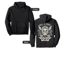Hell And Steel Skull And Pistons Motorcycle Hoodie - Graphic Print Unisex - T-Shirt, Sweatshirt, Hoodie
