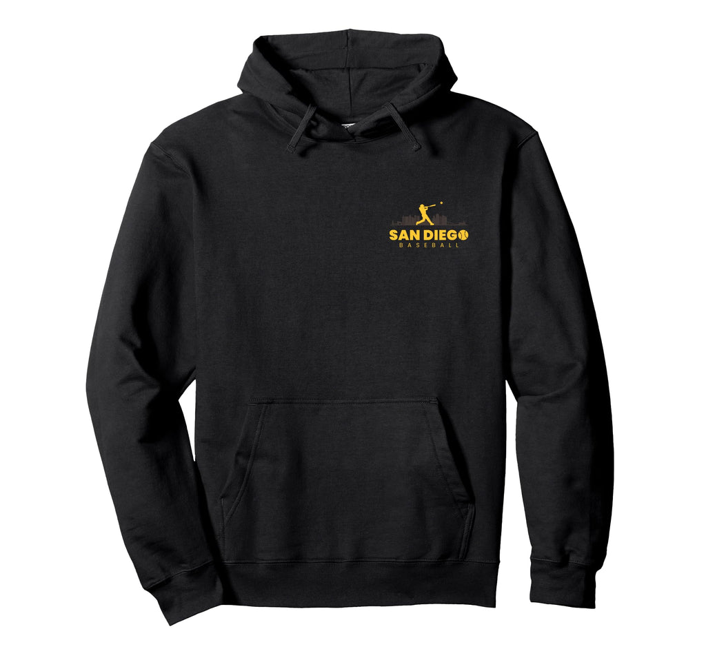 San Diego Baseball Minimalist Baseball Hoodie - Unique Graphic Men Women - T-Shirt, Sweatshirt, Hoodie