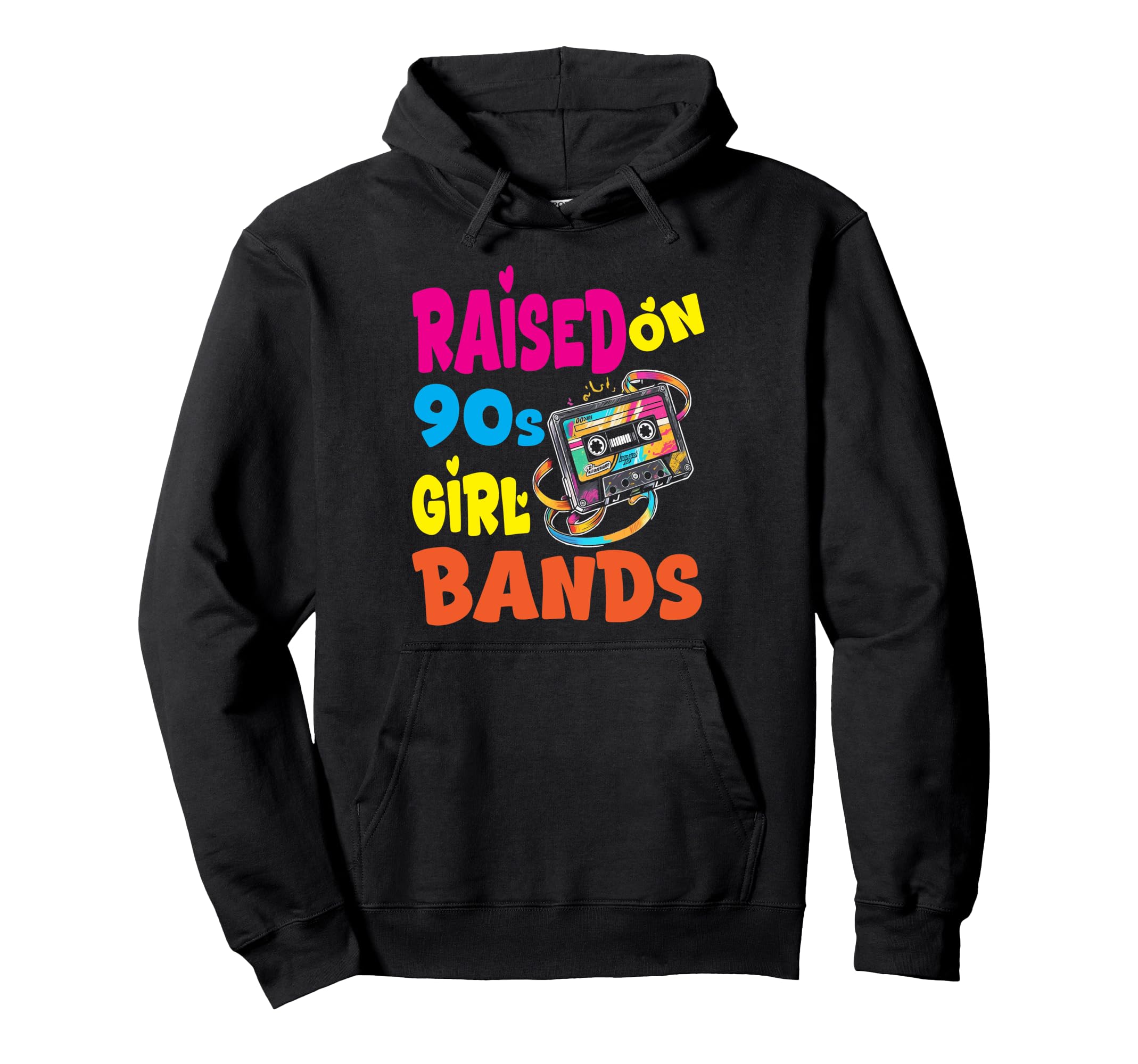 Raised 90S Bands Nostalgia Love Hoodie - Graphic Print for Adults - T-Shirt, Sweatshirt, Hoodie