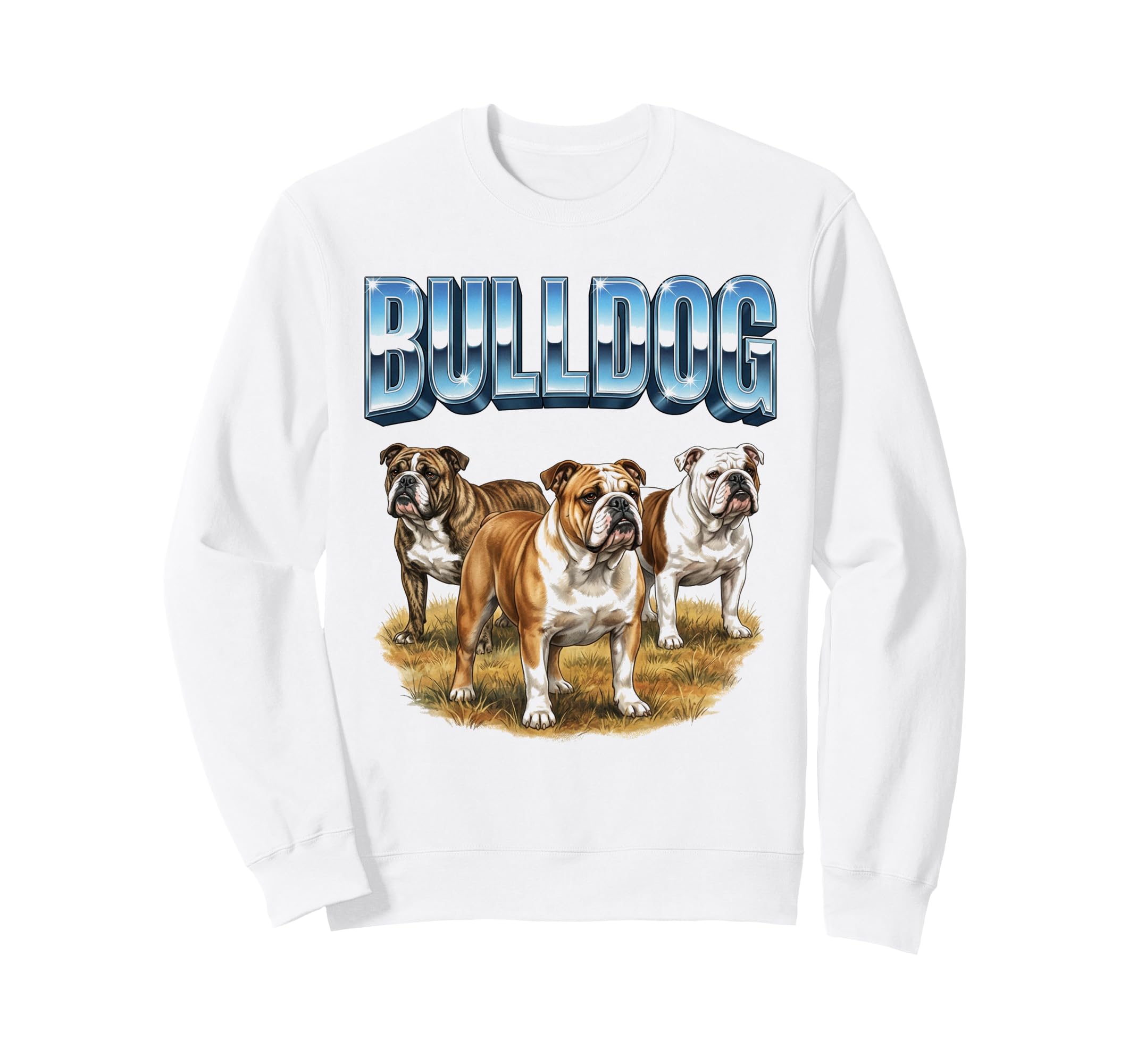 Bulldog 90S Dog Lover 80S Sweatshirt - Casual Everyday Wear Men Women - T-Shirt, Sweatshirt, Hoodie