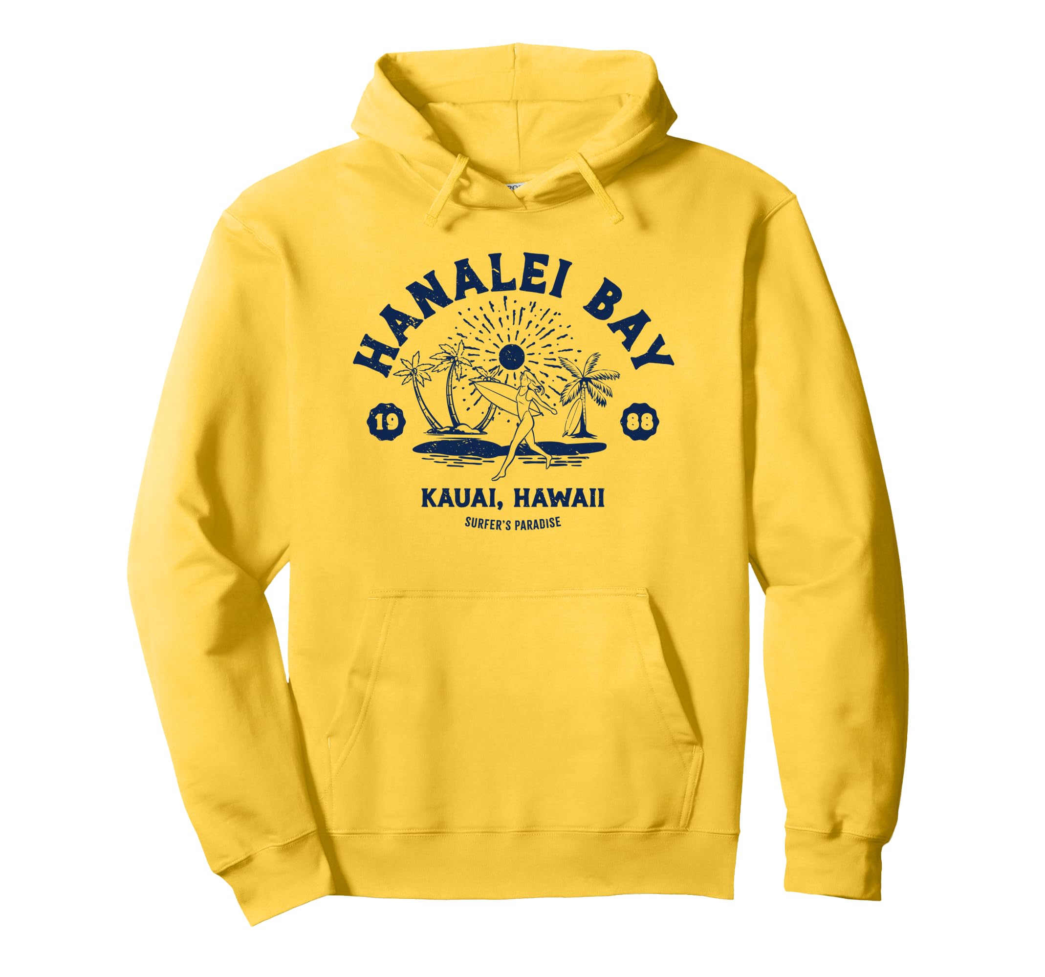 Surfing Hanalei Bay Kauai Hawaii Hoodie - Aesthetic Graphic Unisex - T-Shirt, Sweatshirt, Hoodie