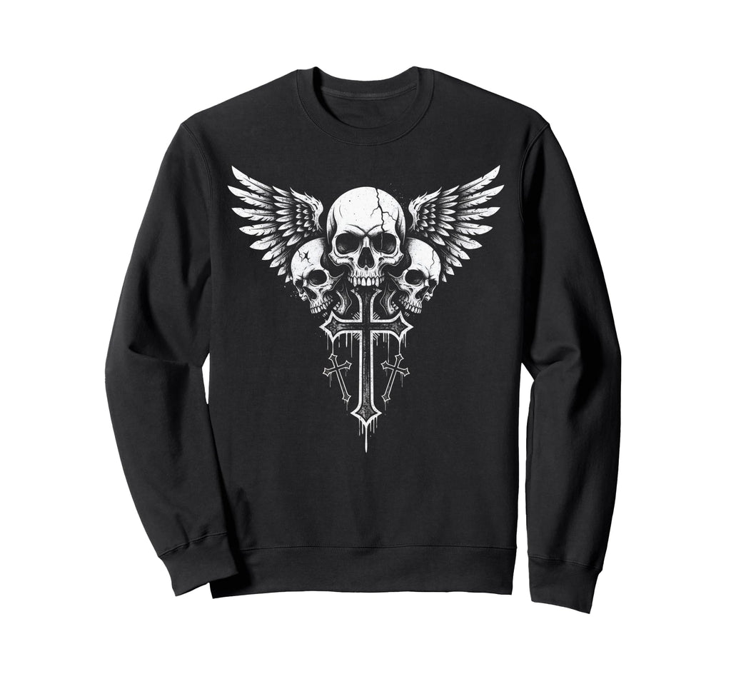 Skull Cross Y2K Grunge Aesthetic Alt Sweatshirt - Graphic Print Unisex - T-Shirt, Sweatshirt, Hoodie