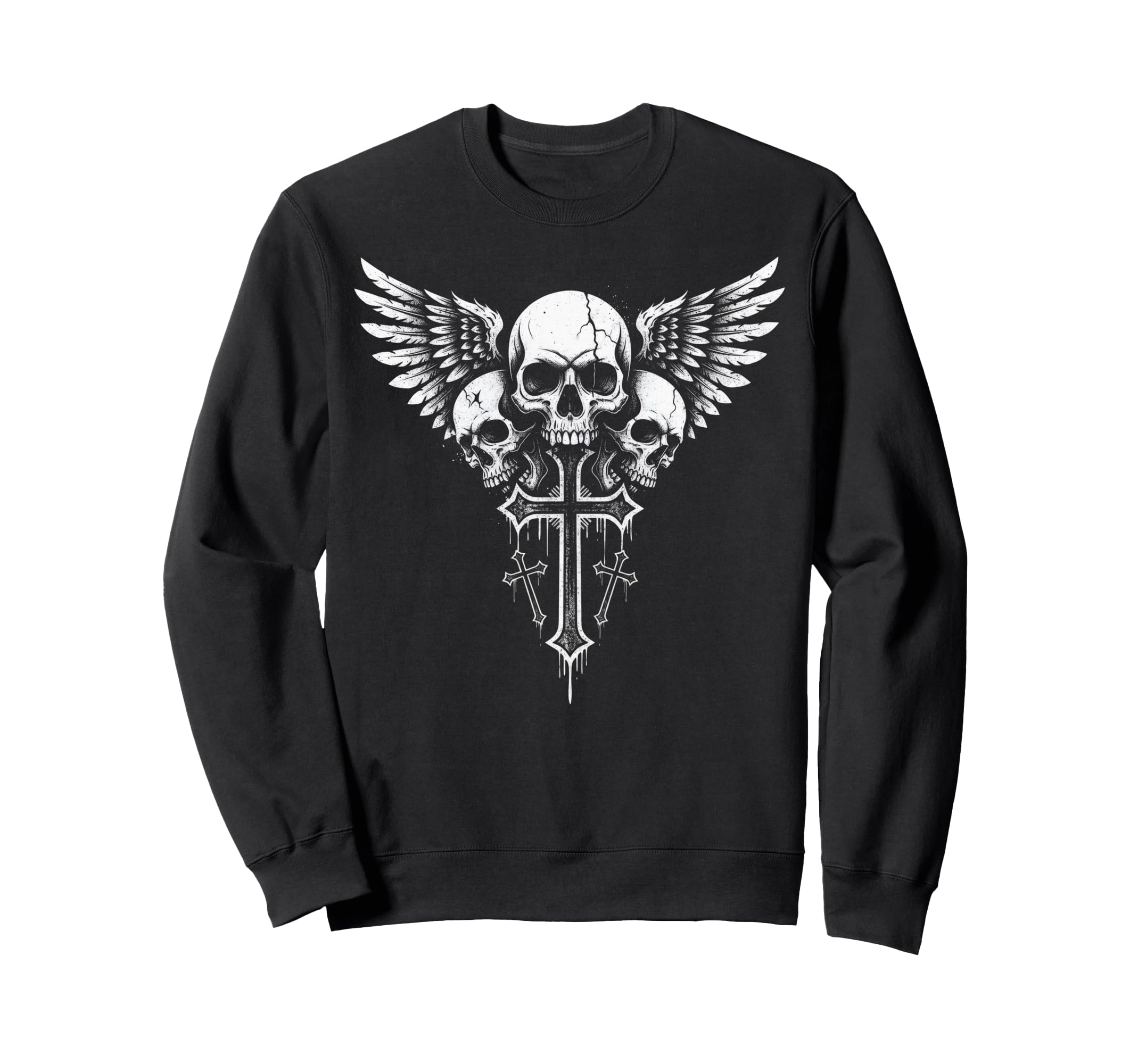 Skull Cross Y2K Grunge Aesthetic Alt Sweatshirt - Graphic Print Unisex - T-Shirt, Sweatshirt, Hoodie