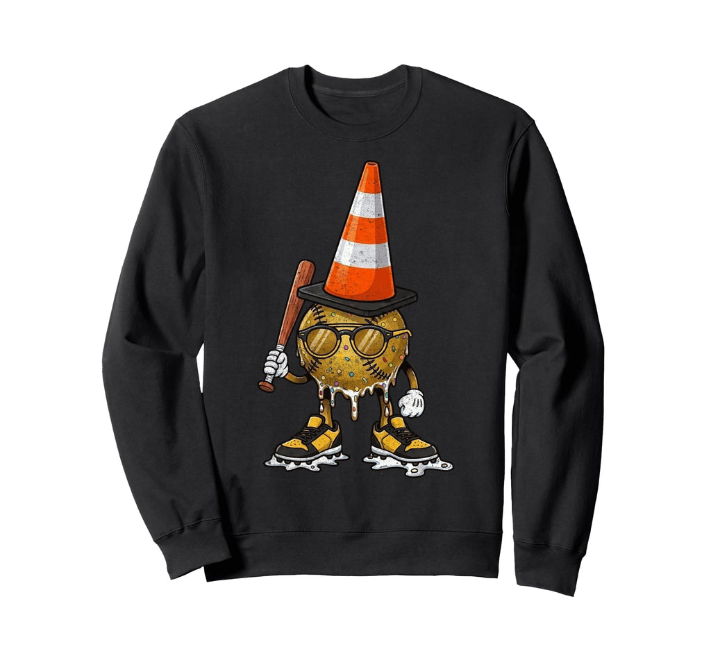 Baseball Drip Ice Cream Hoist Sweatshirt - Novelty Apparel Men Women - T-Shirt, Sweatshirt, Hoodie