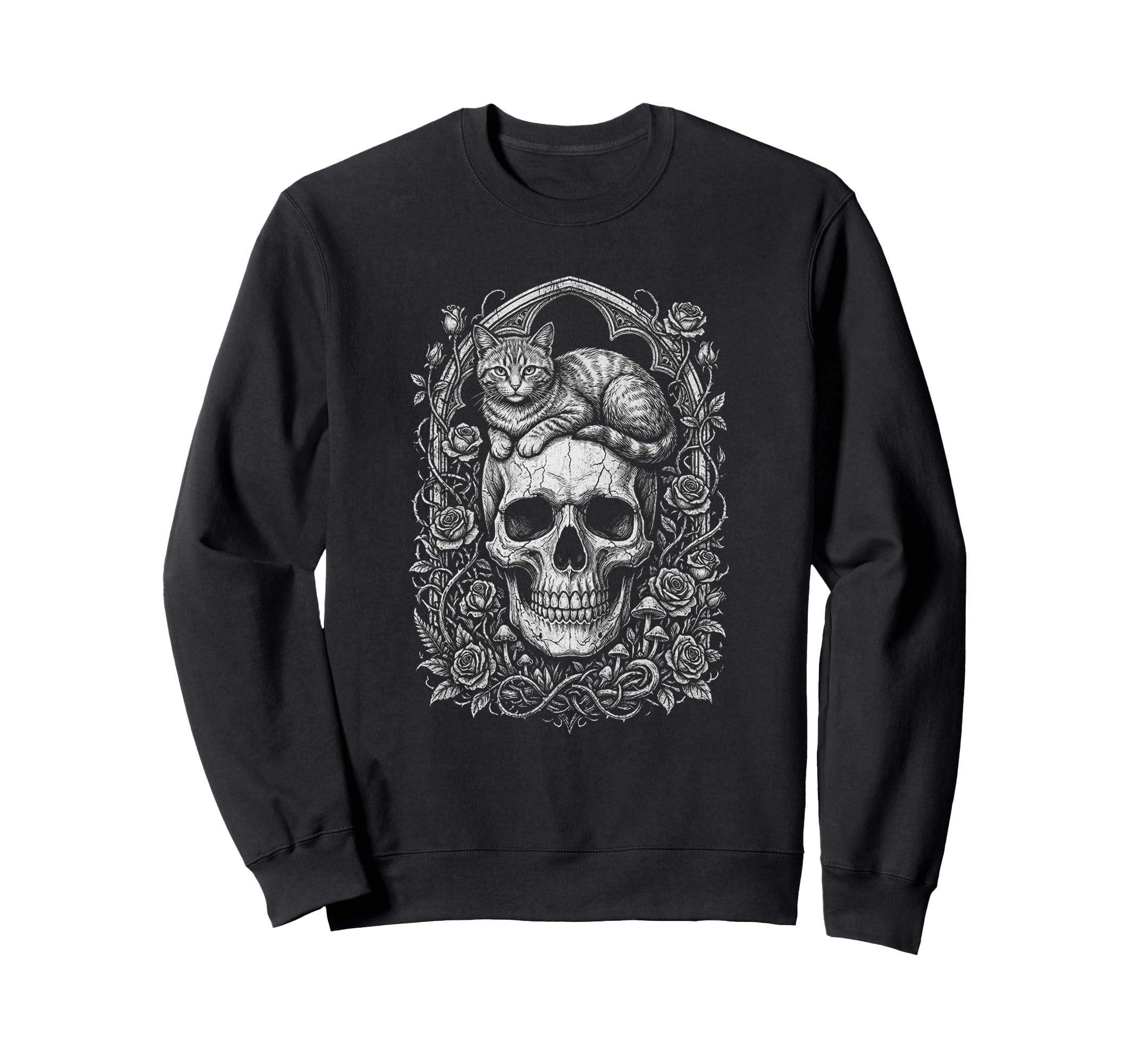 Skull Cat Skeleton Kitty Kitten Sweatshirt - Novelty Apparel Men Women - T-Shirt, Sweatshirt, Hoodie