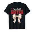 Baseball Sister Coquette Bow Game T-Shirt - Minimalist Print for Adults - T-Shirt, Sweatshirt, Hoodie