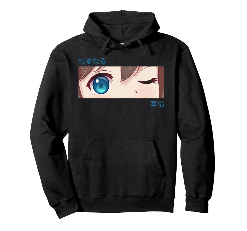 Anime Eyes Japan Culture Art Japanese Hoodie - Minimalist Print Unisex - T-Shirt, Sweatshirt, Hoodie
