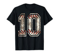 Baseball Jersey Number 10 Distressed T-Shirt - Novelty Apparel Men Women - T-Shirt, Sweatshirt, Hoodie