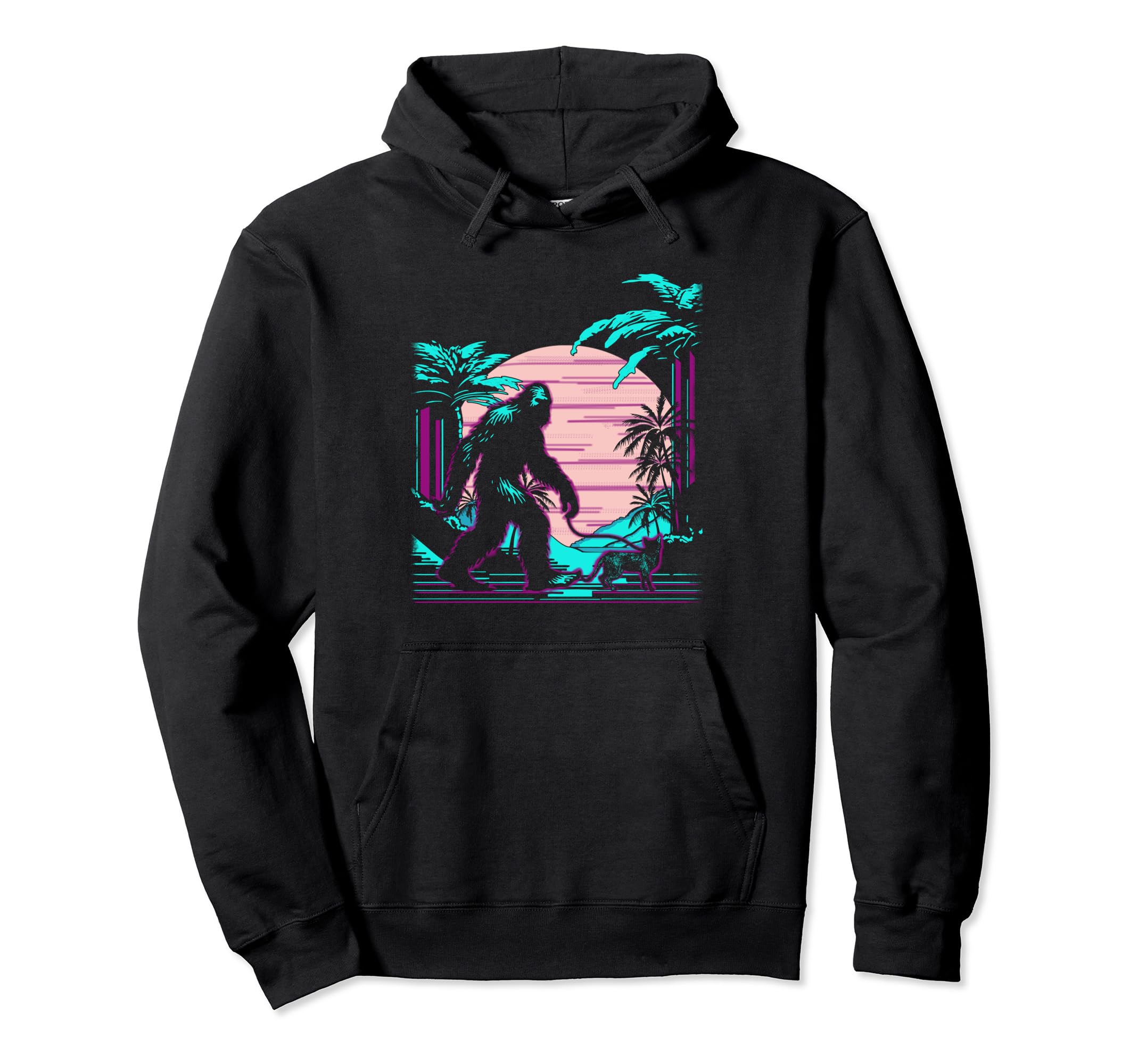 Bigfoot Vaporwave Aesthetic 90S Hoodie - Fun Novelty Design Unisex - T-Shirt, Sweatshirt, Hoodie