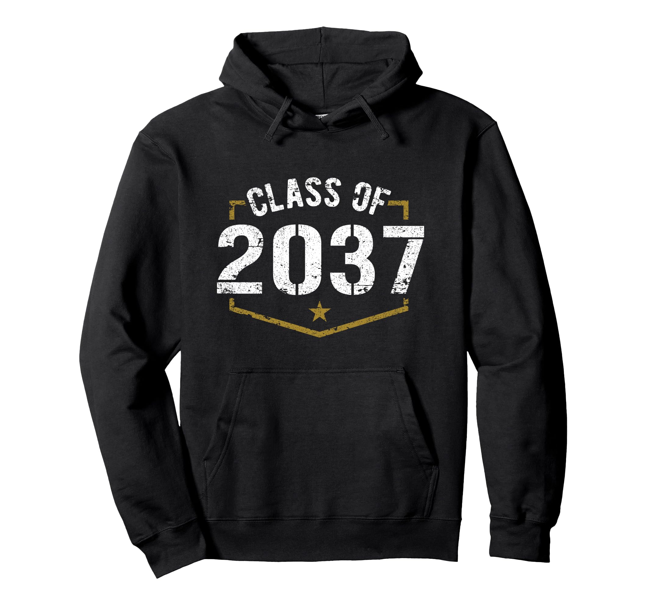 Class 2037 School Graduation Distressed Hoodie - Trendy Graphic Men Women - T-Shirt, Sweatshirt, Hoodie