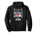 Softball Usa Support Team Usa Flag Hoodie - Novelty Apparel Men Women - T-Shirt, Sweatshirt, Hoodie