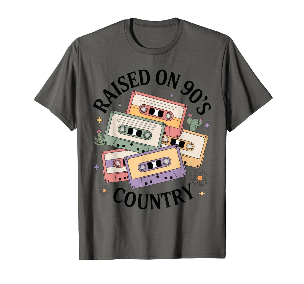 Raised 90S Country Nostalgic Music Lovers T-Shirt - Novelty Apparel Unisex - T-Shirt, Sweatshirt, Hoodie