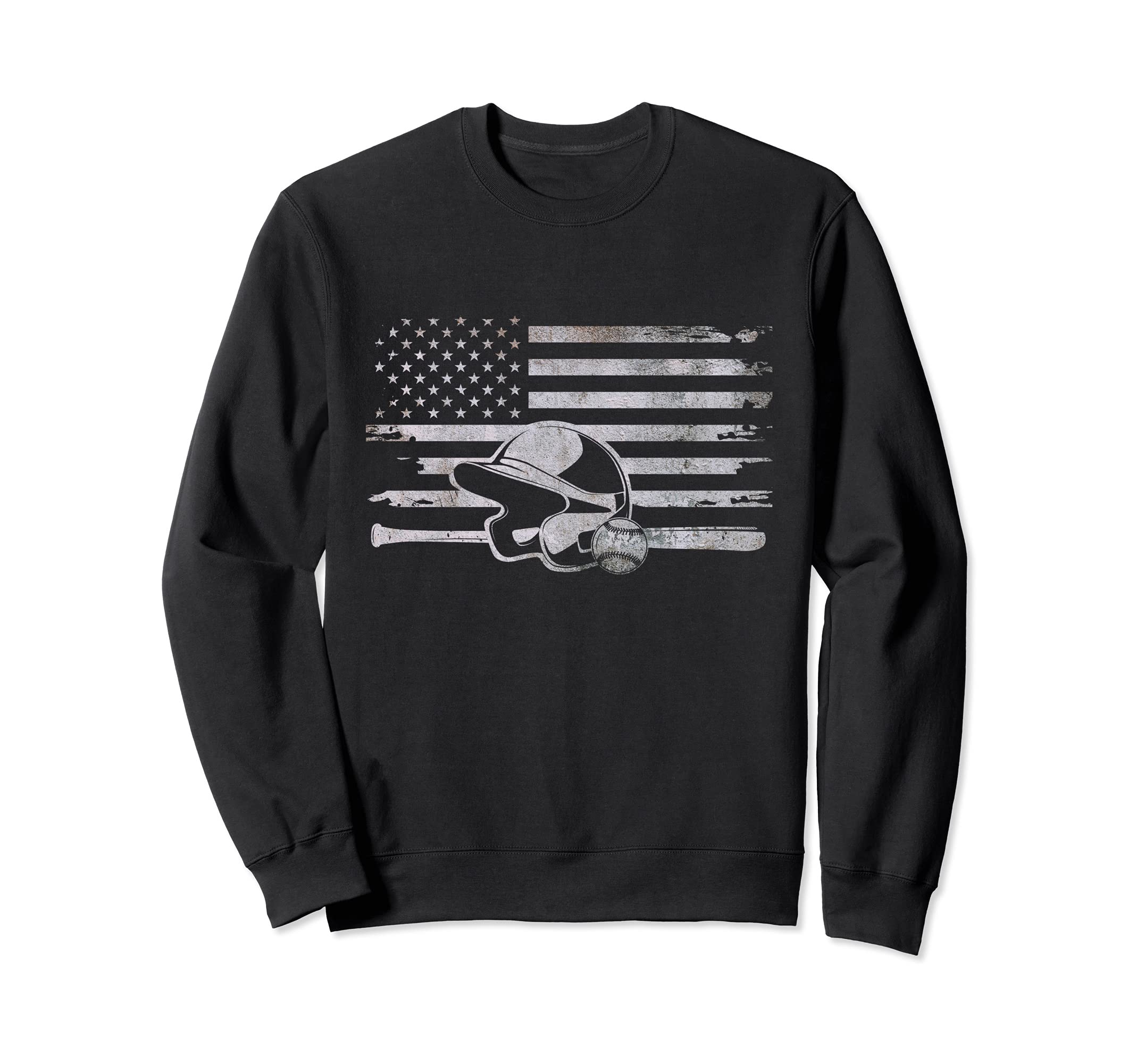 American Flag Baseball Baseball Sweatshirt - Novelty Apparel for Adults - T-Shirt, Sweatshirt, Hoodie