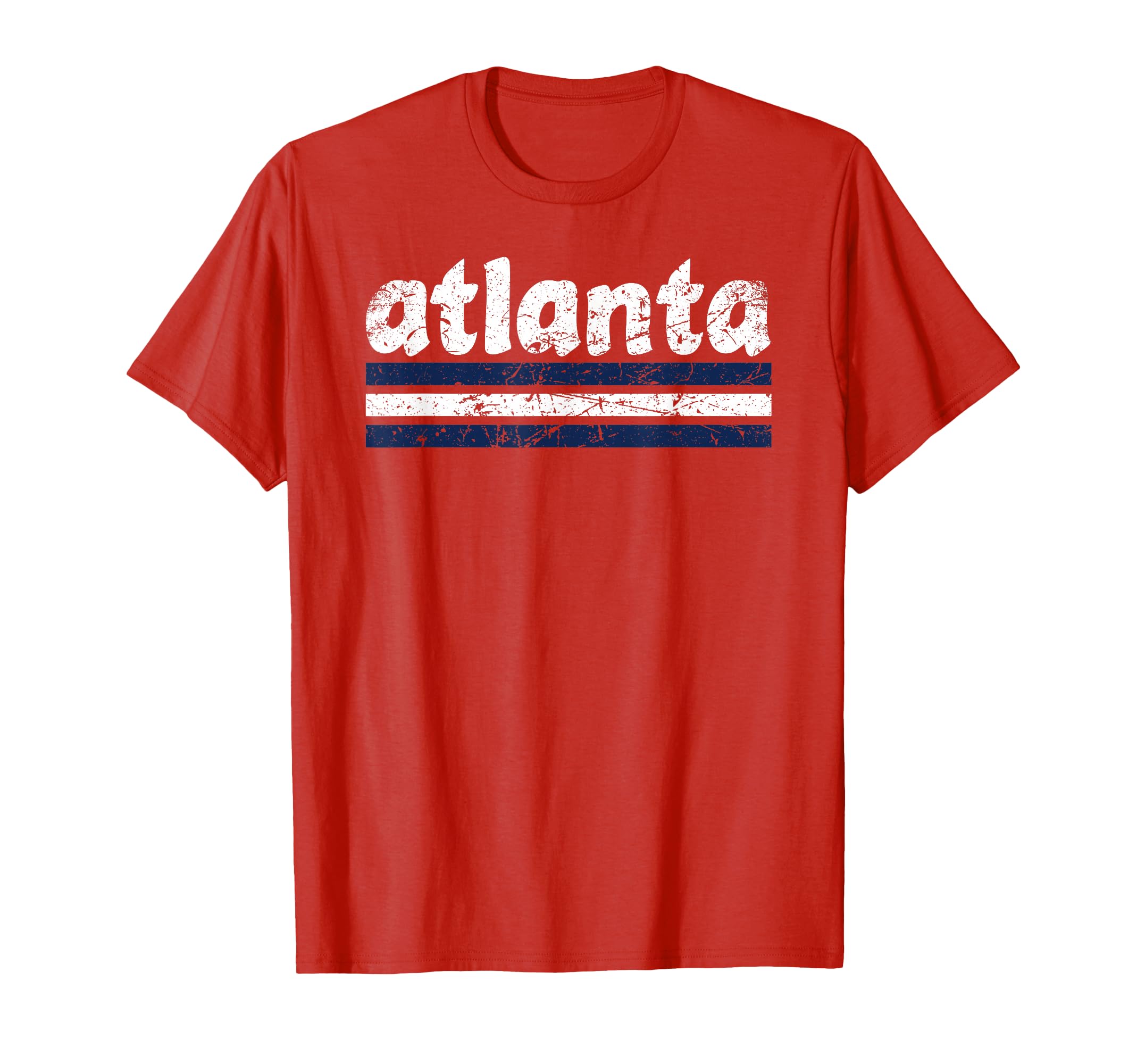 Atlanta Georgia Three Stripe Weathered T-Shirt - Novelty Apparel Men Women - T-Shirt, Sweatshirt, Hoodie