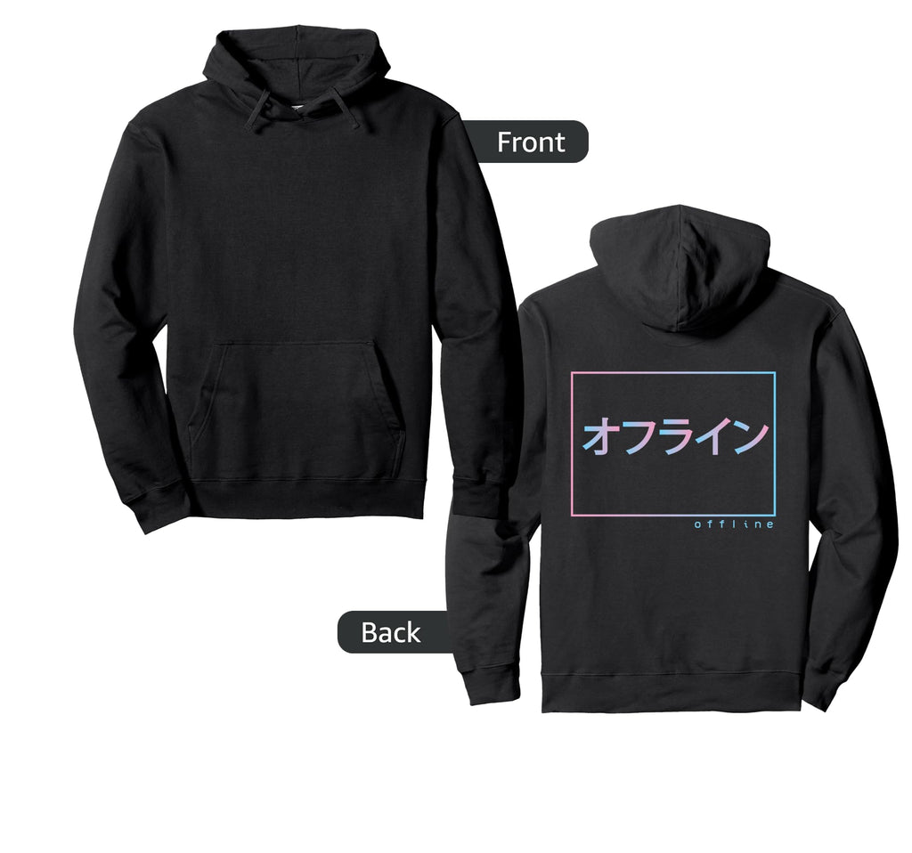 Vaporwave Aesthetic Japanese Text Hoodie - Aesthetic Graphic for Adults - T-Shirt, Sweatshirt, Hoodie