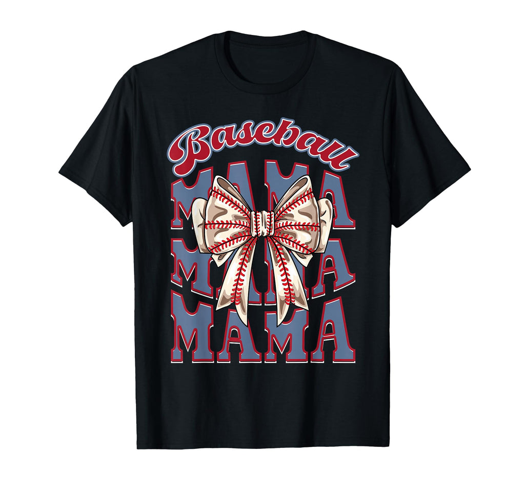 Baseball Mama Coquette Bow Mothers Day T-Shirt - Unique Graphic for Adults - T-Shirt, Sweatshirt, Hoodie