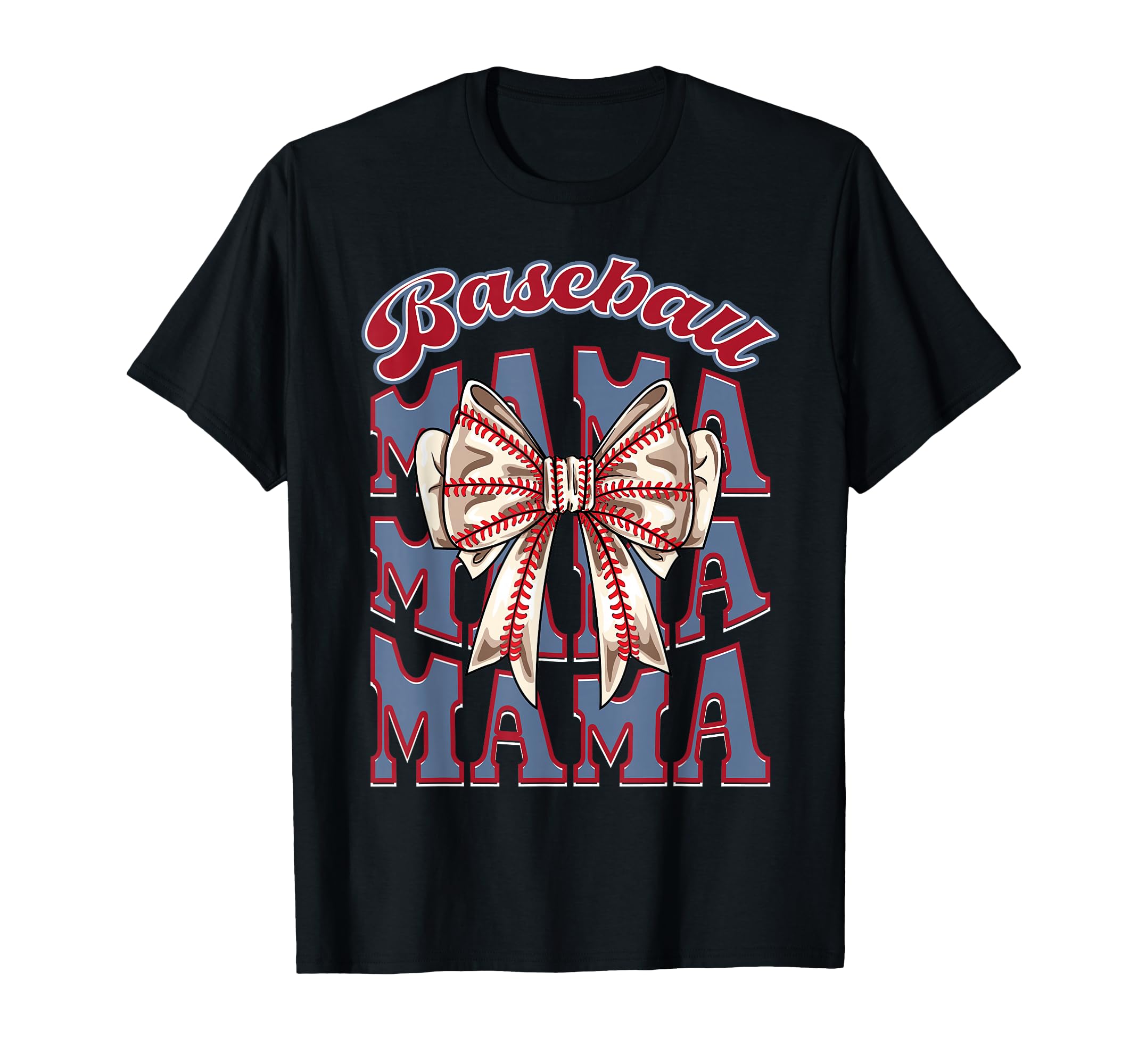 Baseball Mama Coquette Bow Mothers Day T-Shirt - Unique Graphic for Adults - T-Shirt, Sweatshirt, Hoodie