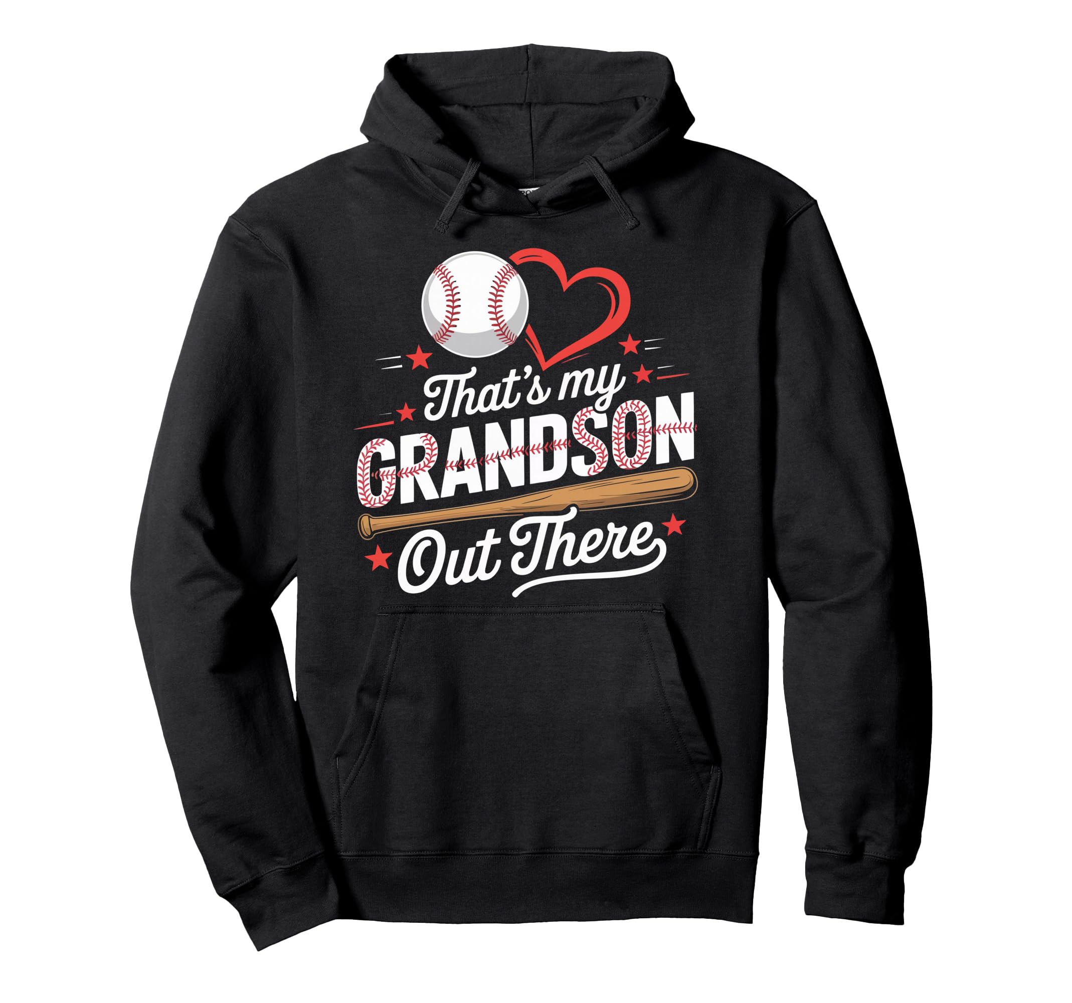 Thats My Grandson Out There Baseball Hoodie - Minimalist Print for Adults - T-Shirt, Sweatshirt, Hoodie