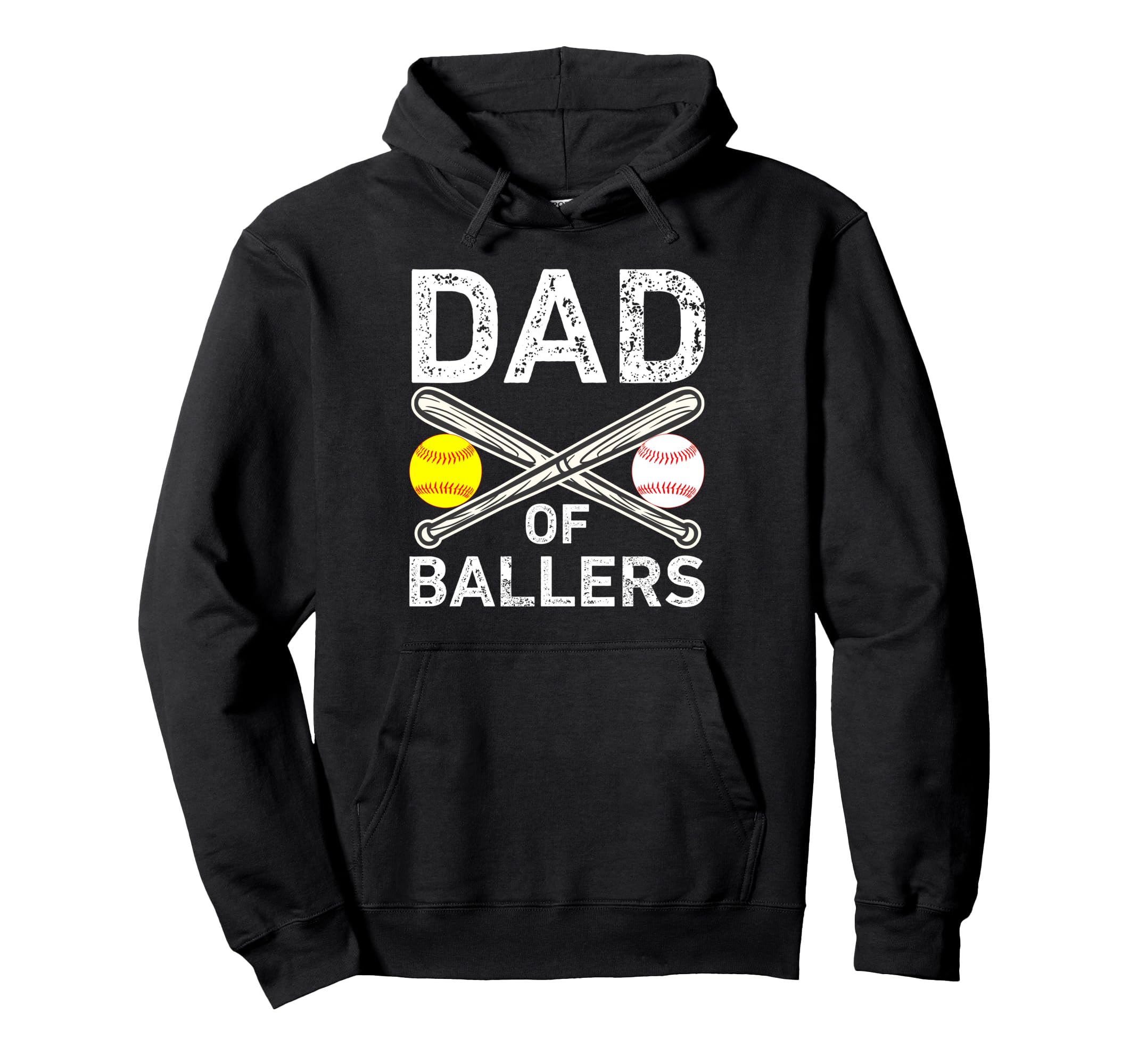 Funny Dad Ballers Baseball Softball Dad Hoodie - Graphic Print Men Women - T-Shirt, Sweatshirt, Hoodie