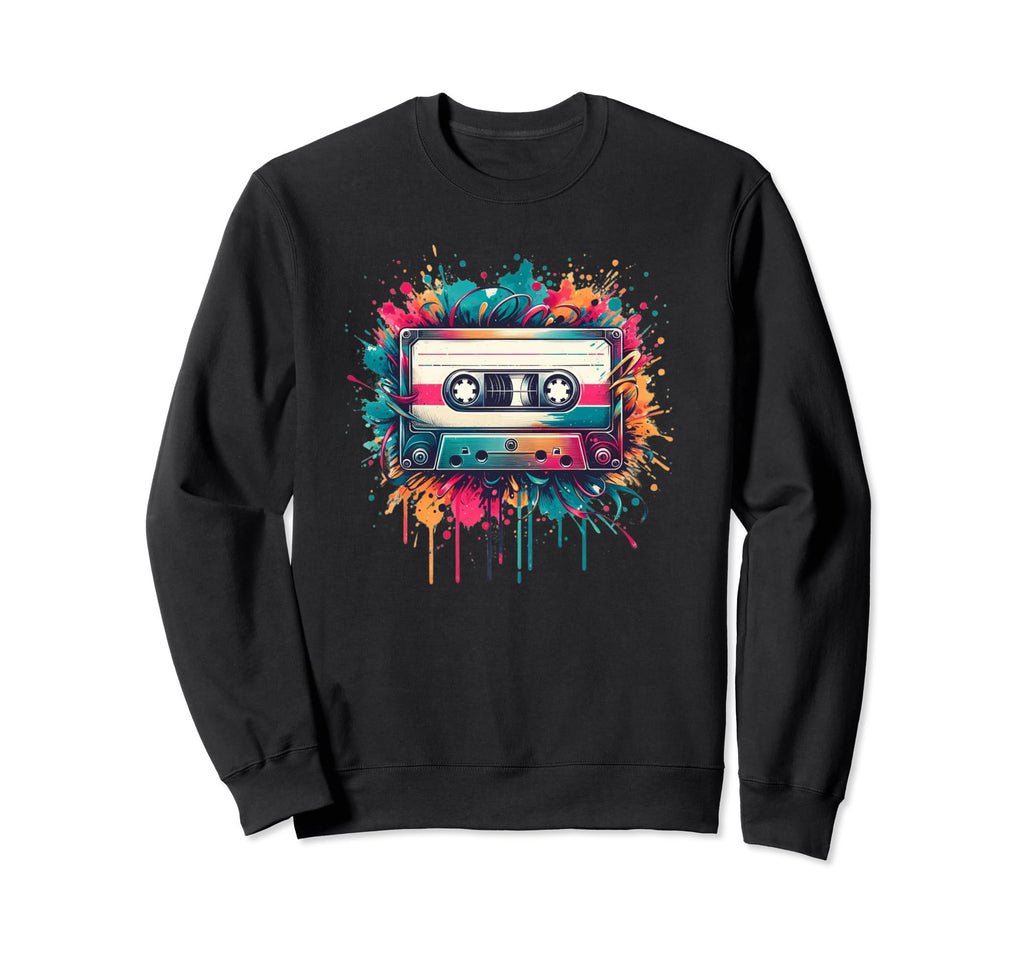 Water Color Cassette Tape Sweatshirt - Casual Everyday Wear for Adults - T-Shirt, Sweatshirt, Hoodie