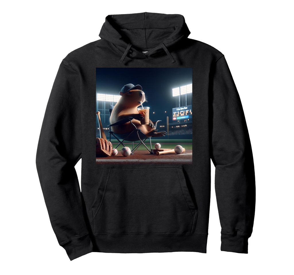 Funny Capybara Baseball Lovers Baseball Hoodie - Trendy Graphic for Adults - T-Shirt, Sweatshirt, Hoodie